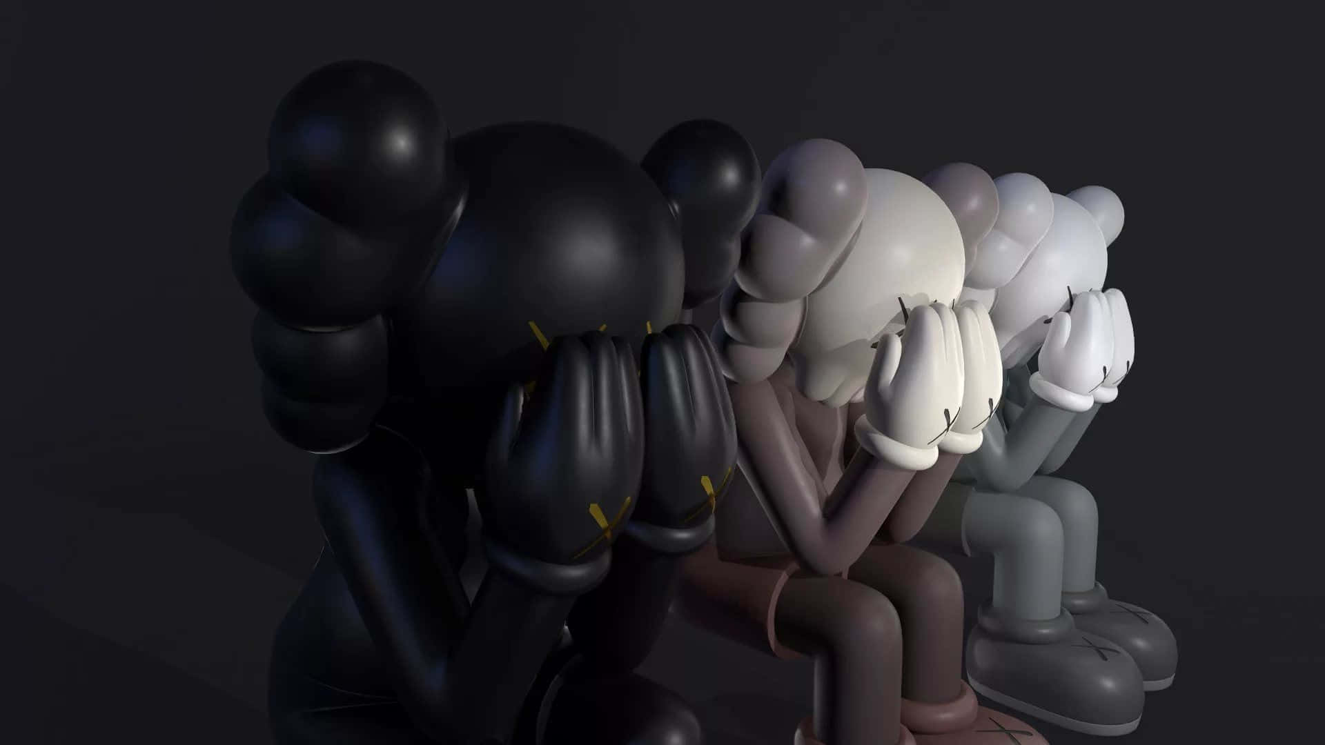 Kaws, bubble heads, stylized figures, Full HD Desktop Wallpaper