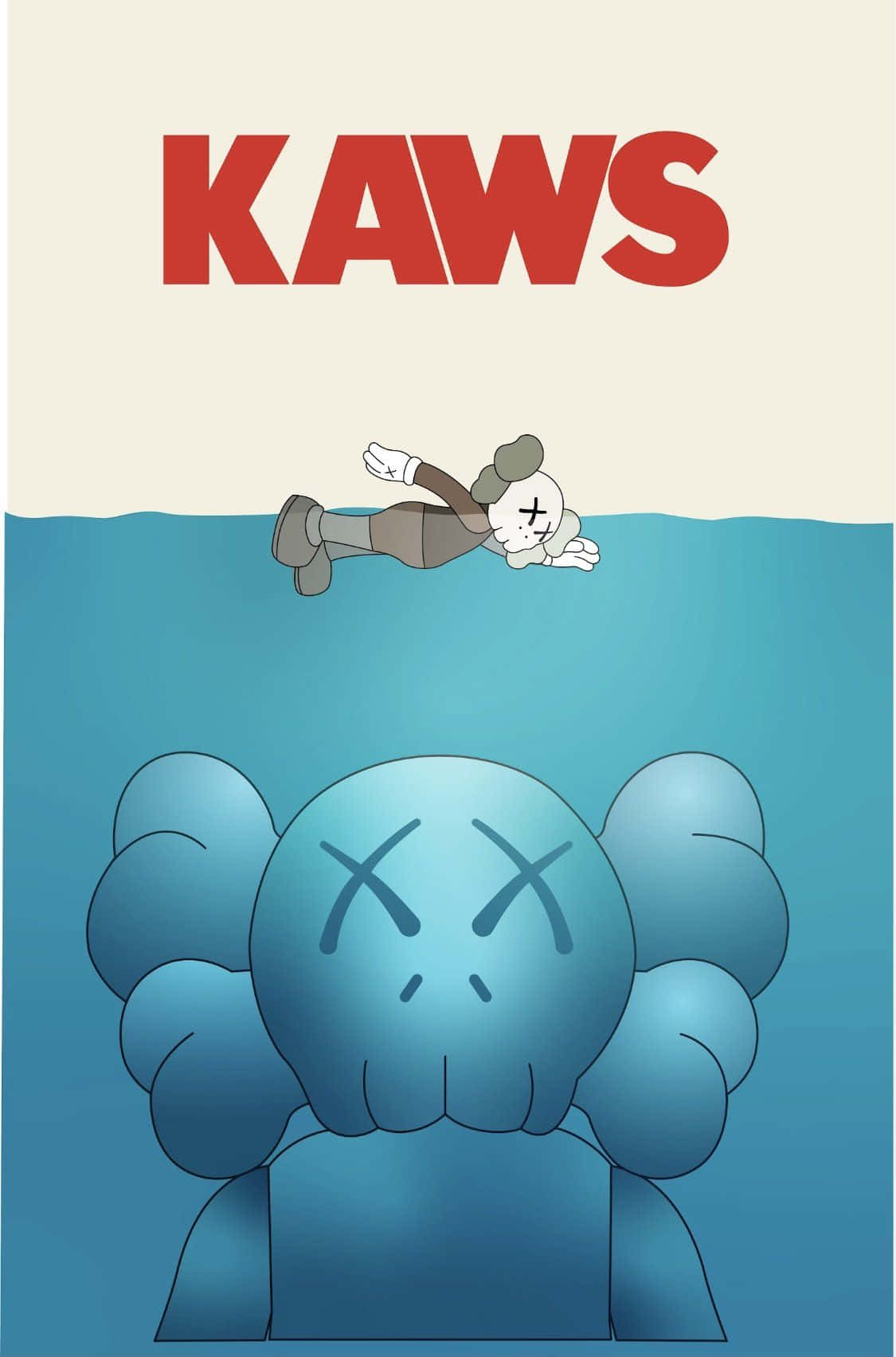 KAWS, X eyes, blue KAWS figure, HD Phone Wallpaper