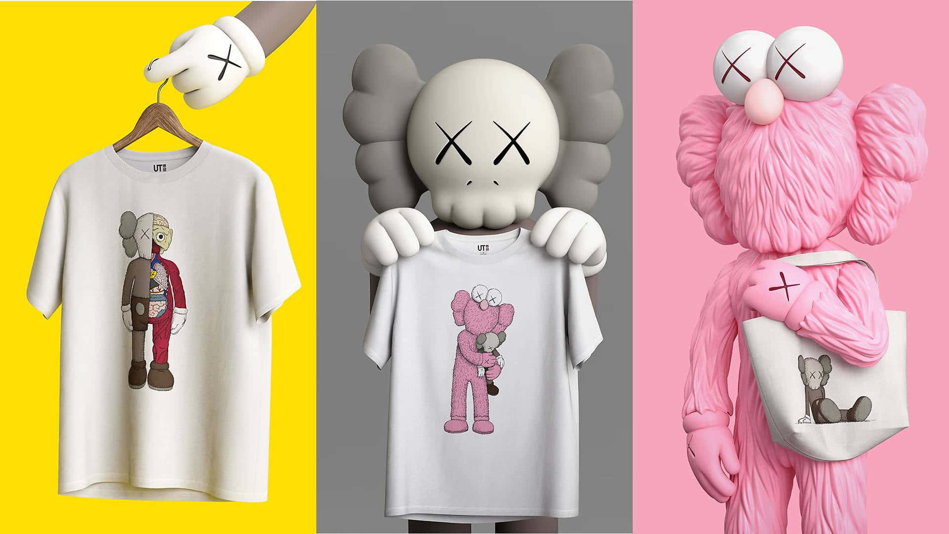 Cool Kaws, KAWS, yellow gray, Full HD Desktop Wallpaper