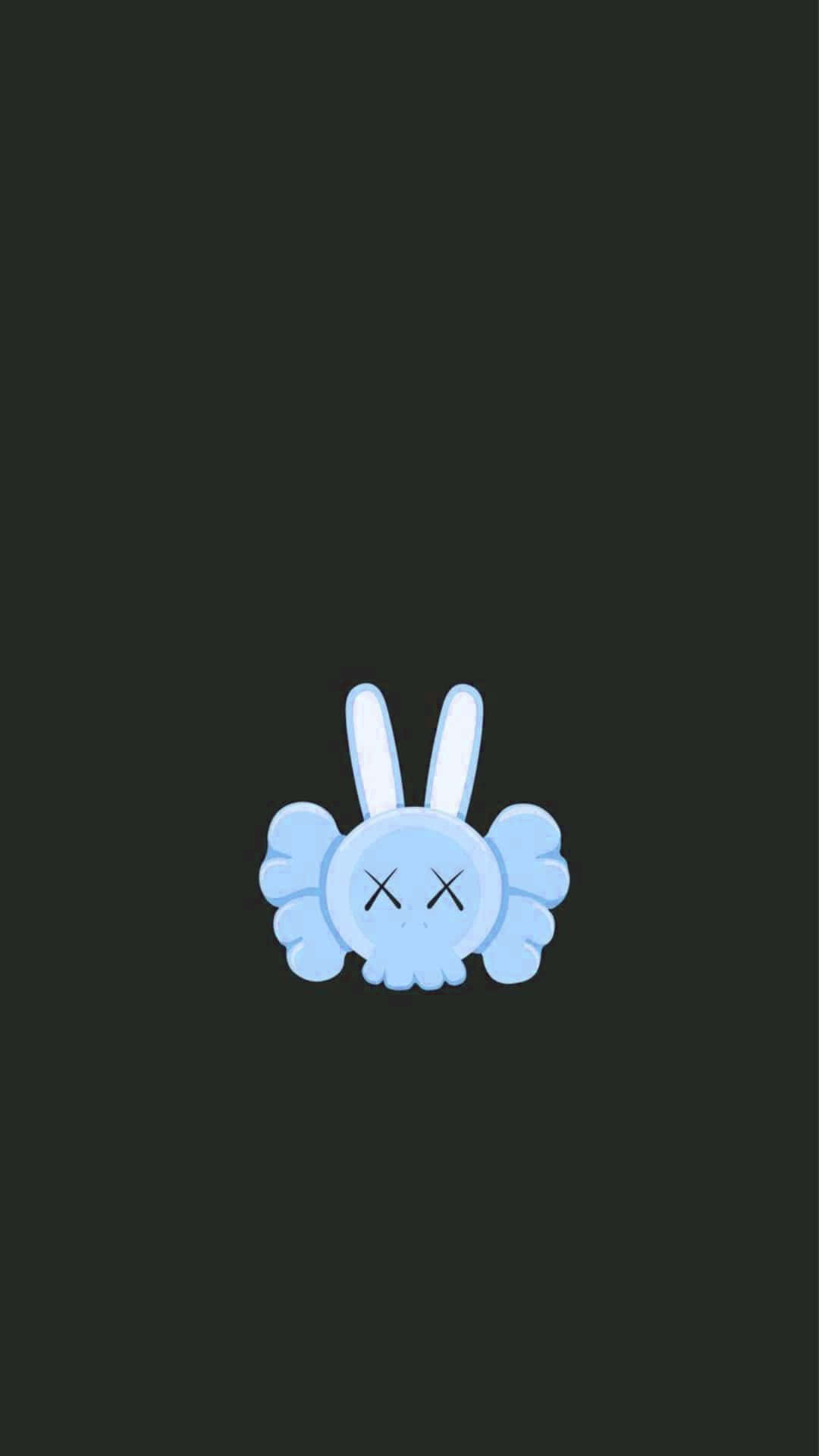blue bunny, wings, X eyes, Full HD Phone Wallpaper