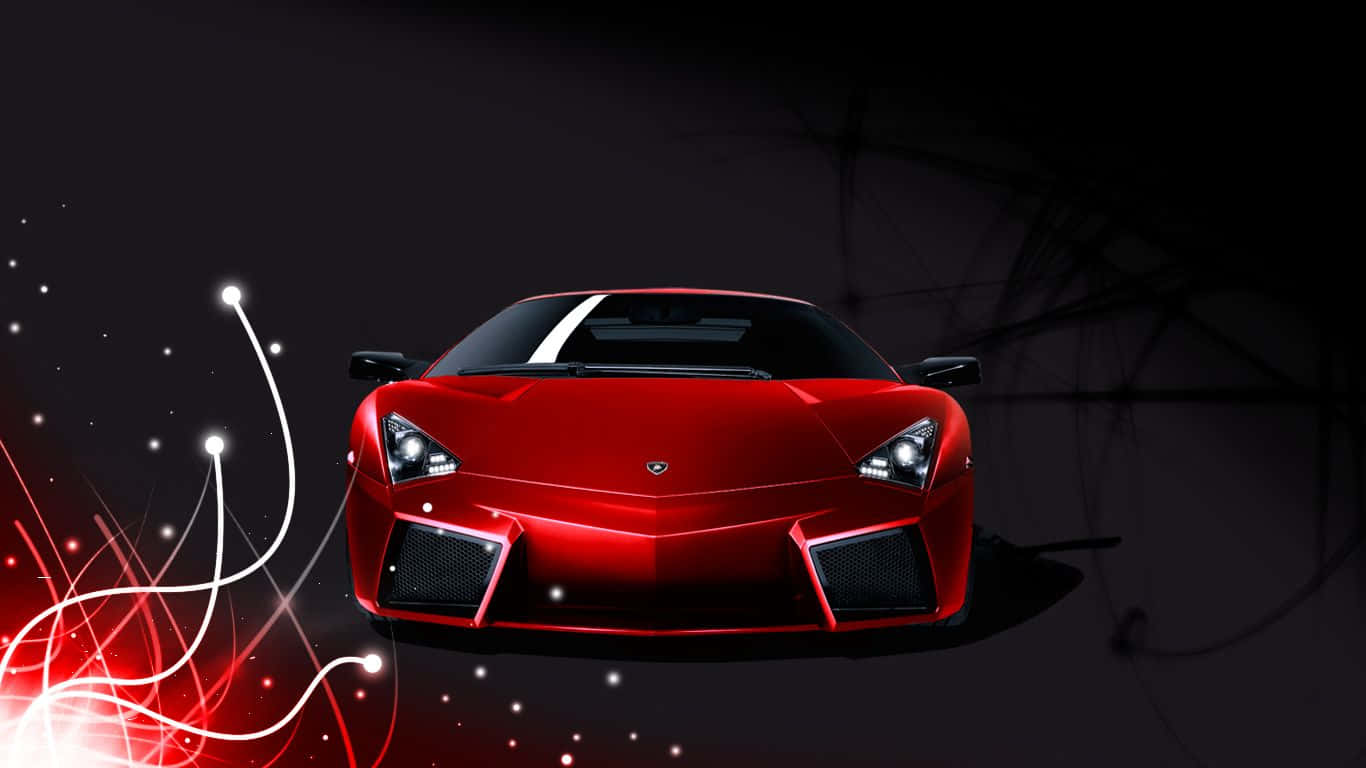 Lamborghini, glossy red, swirling white energy lines, HD Desktop Wallpaper