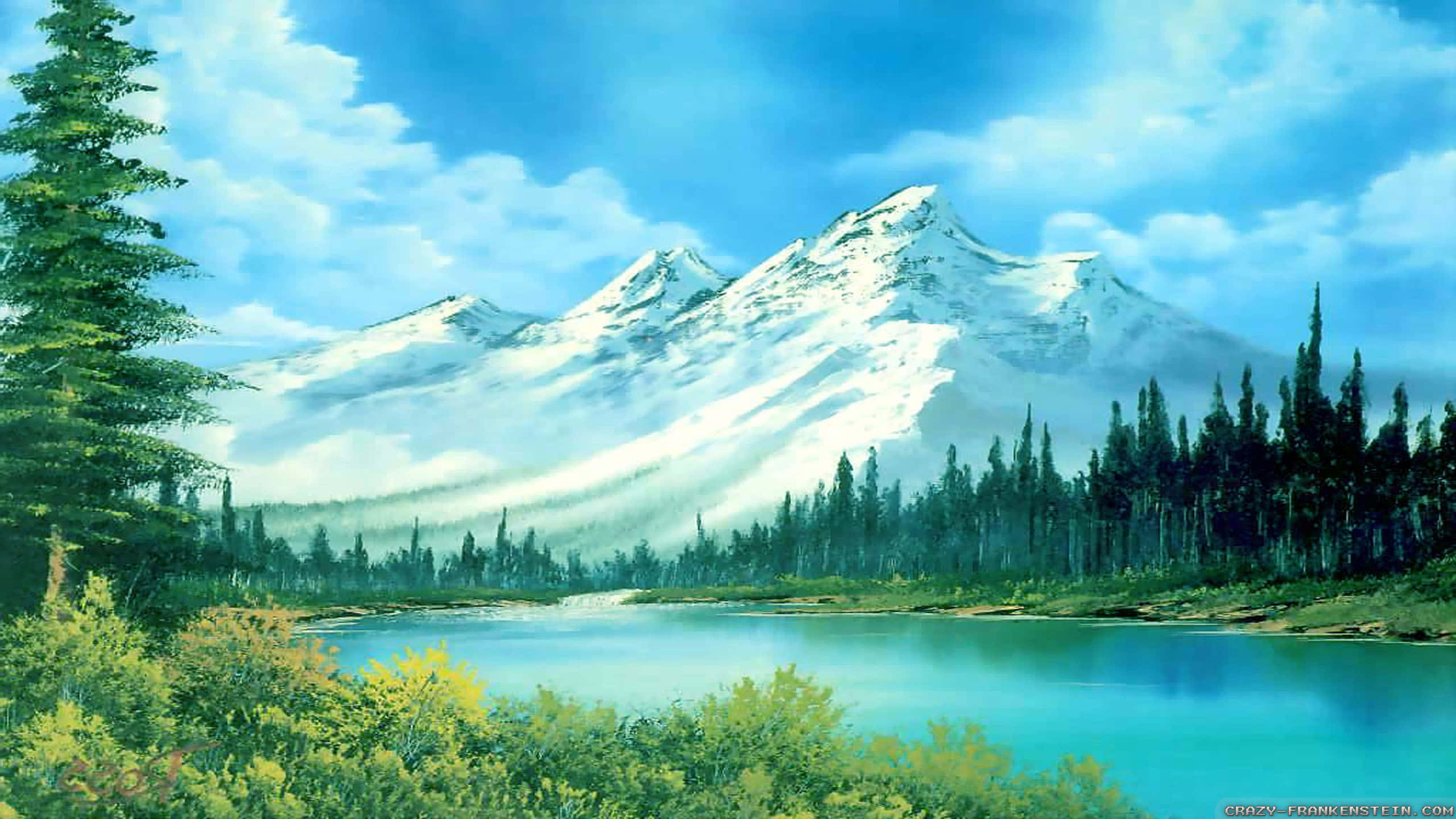 cool landscape, 2560 x 1440, anime-style, 2K Desktop Wallpaper