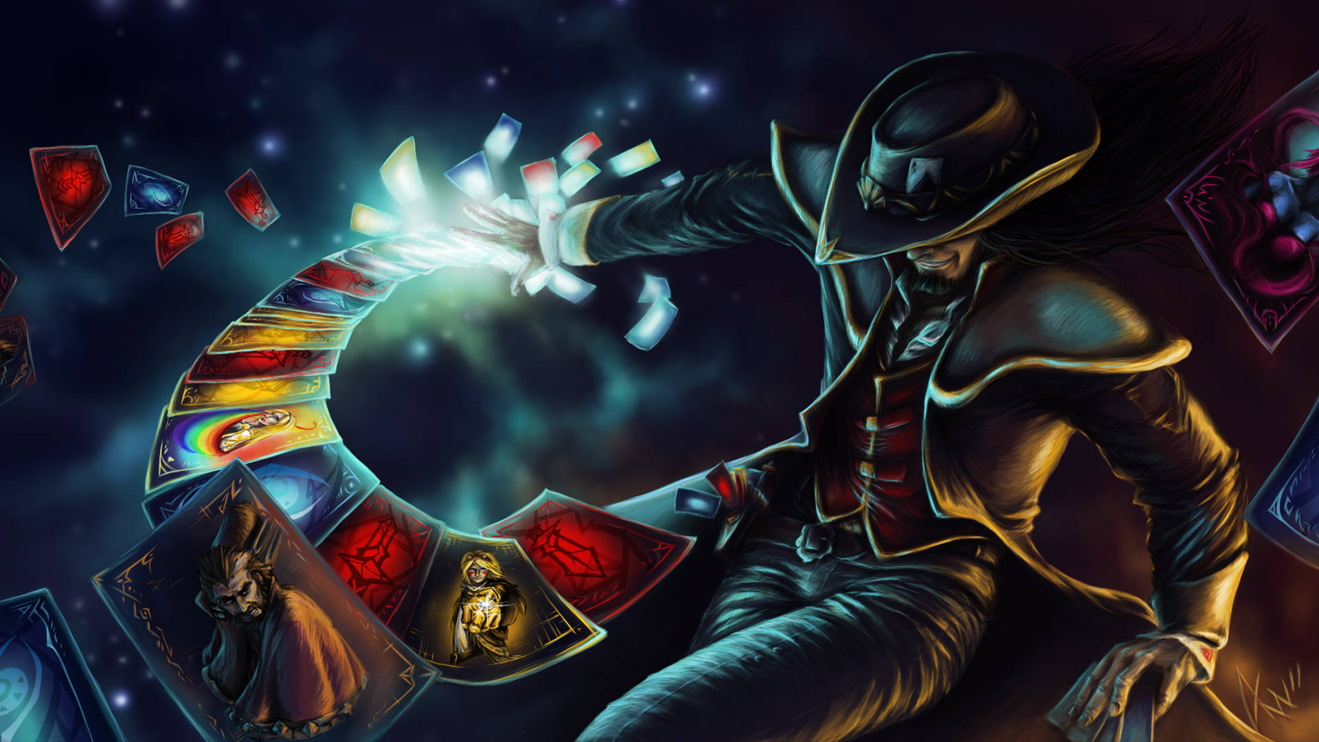League Of Legends, cloaked figure, wide-brimmed hat, Full HD Desktop Wallpaper