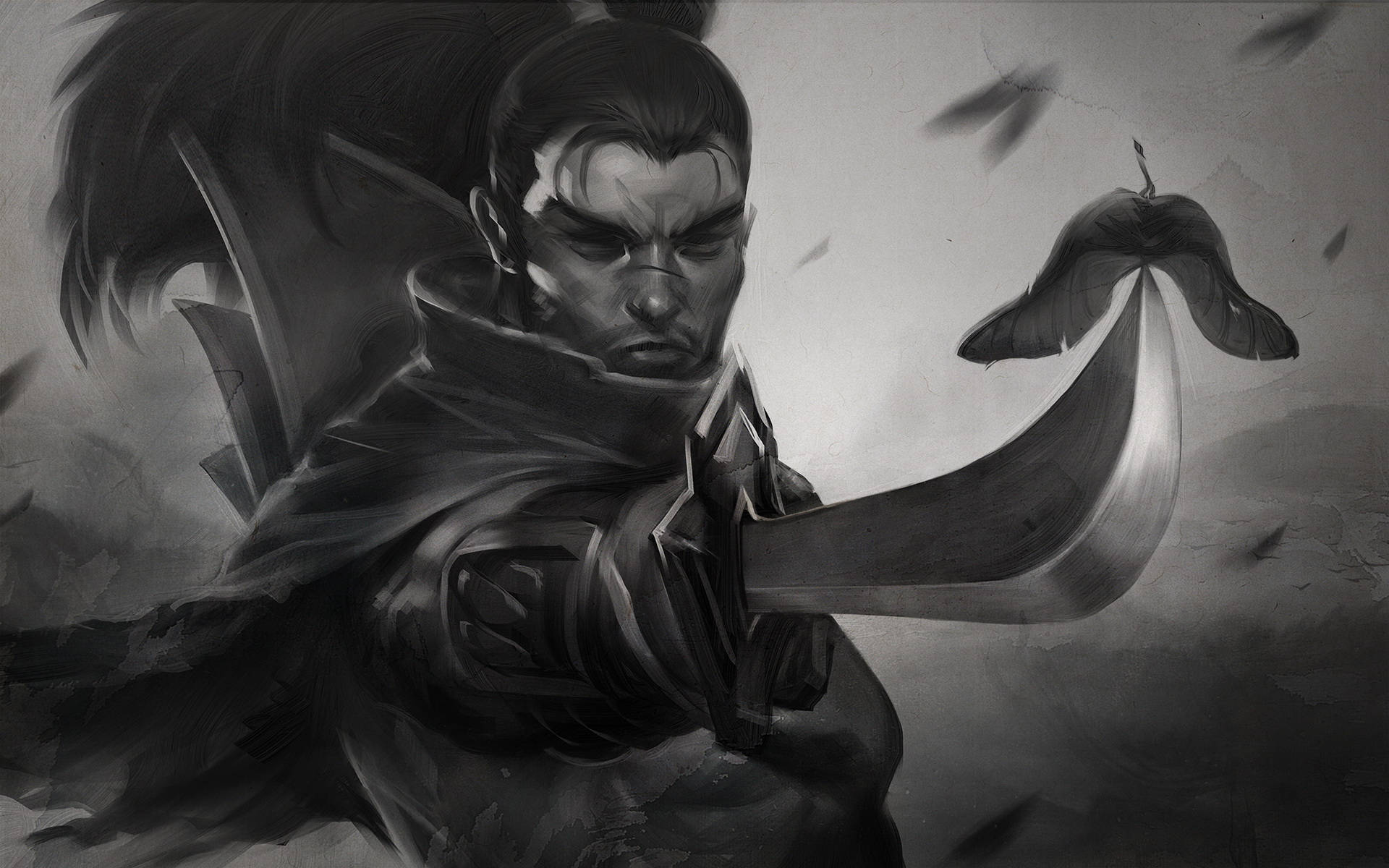 Cool League Of Legends, fierce warrior, dark armor, Full HD Desktop Wallpaper