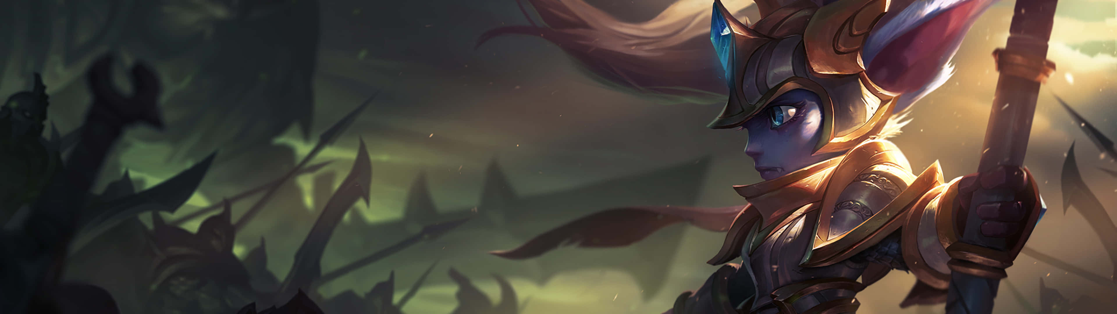 League Of Legends, purple eyes, ornate armor, 4K Desktop Wallpaper