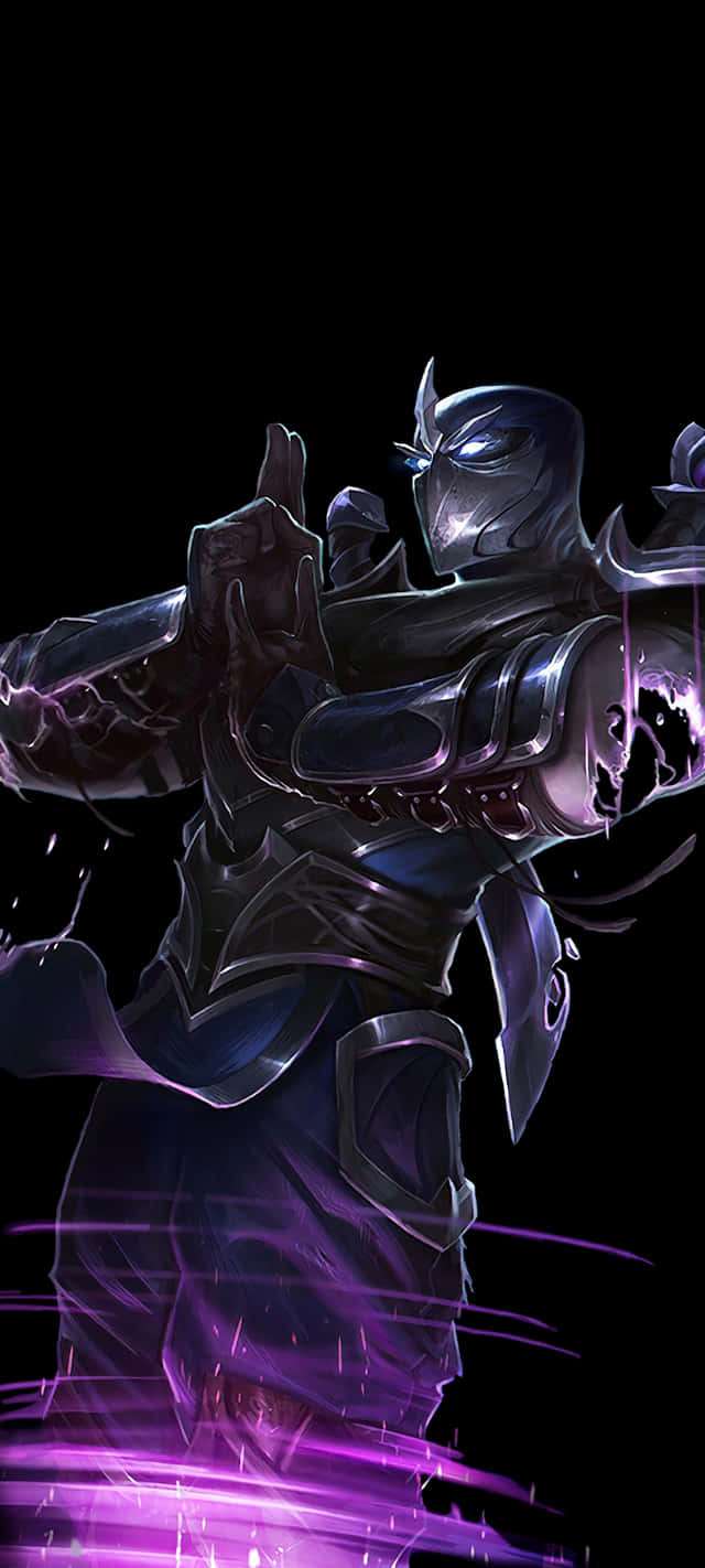 Amoled S, League Of Legends, glowing purple energy, HD Phone Wallpaper