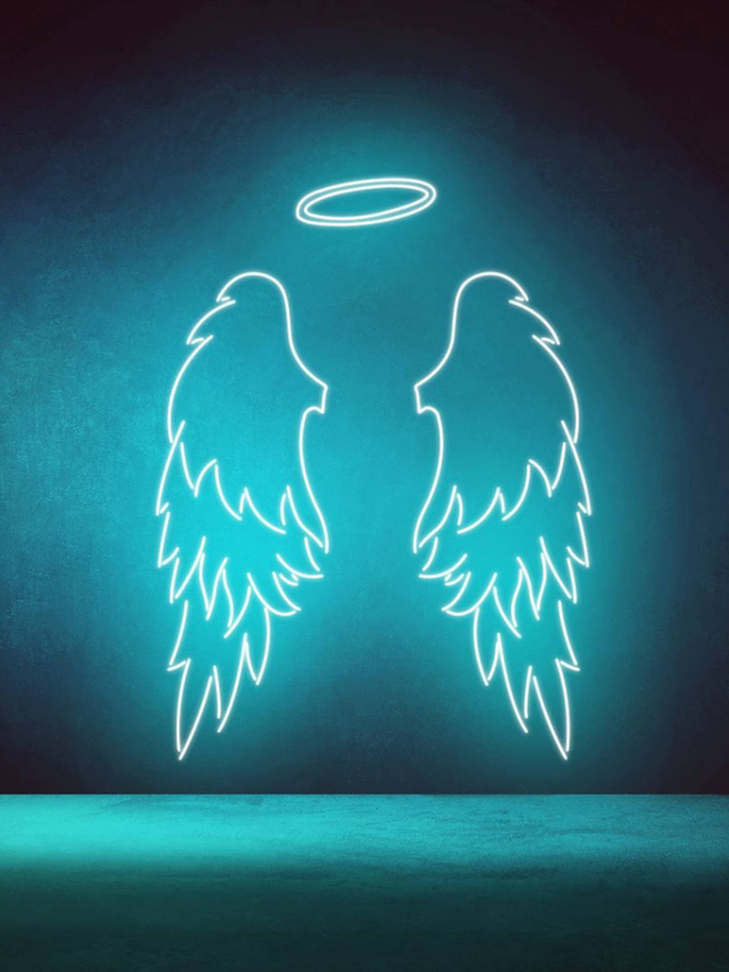 Cool LED, neon angel wings, halo, Full HD Phone Wallpaper