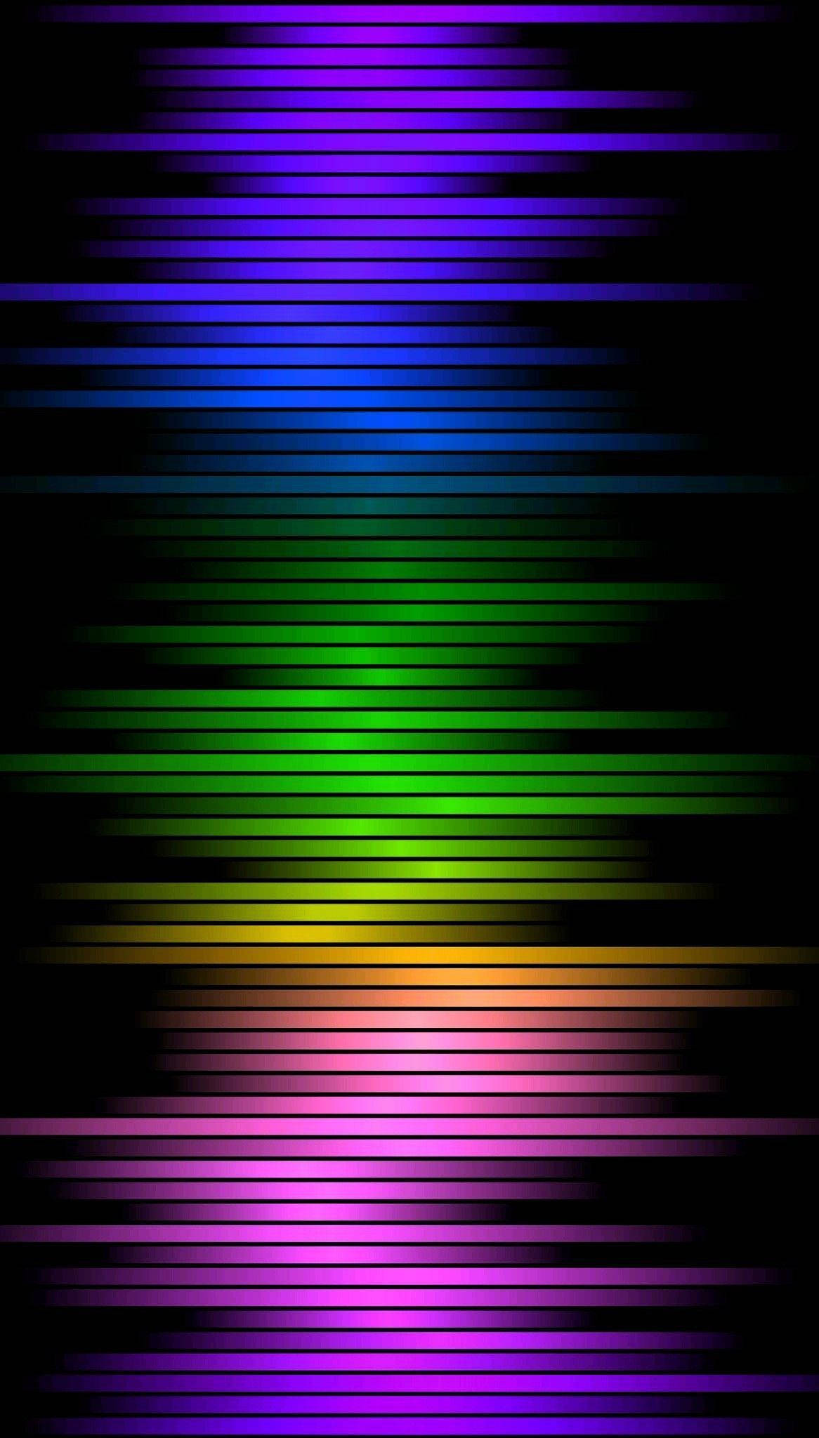 Cool LED Lines, minimalist, vibrant rainbow horizontal stripes, Full HD Phone Wallpaper