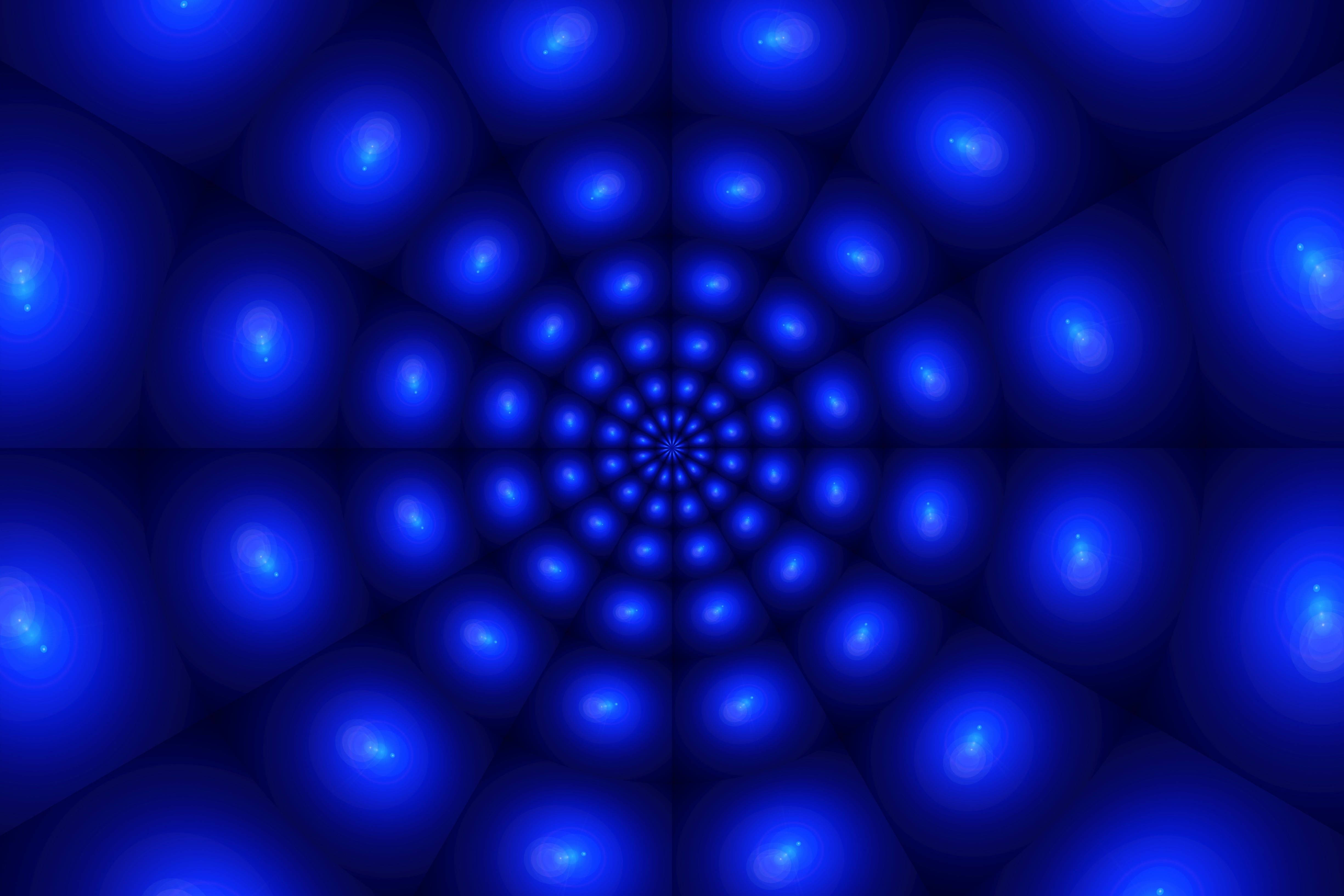 Cool LED, blue, fractal pattern, 4K Desktop Wallpaper