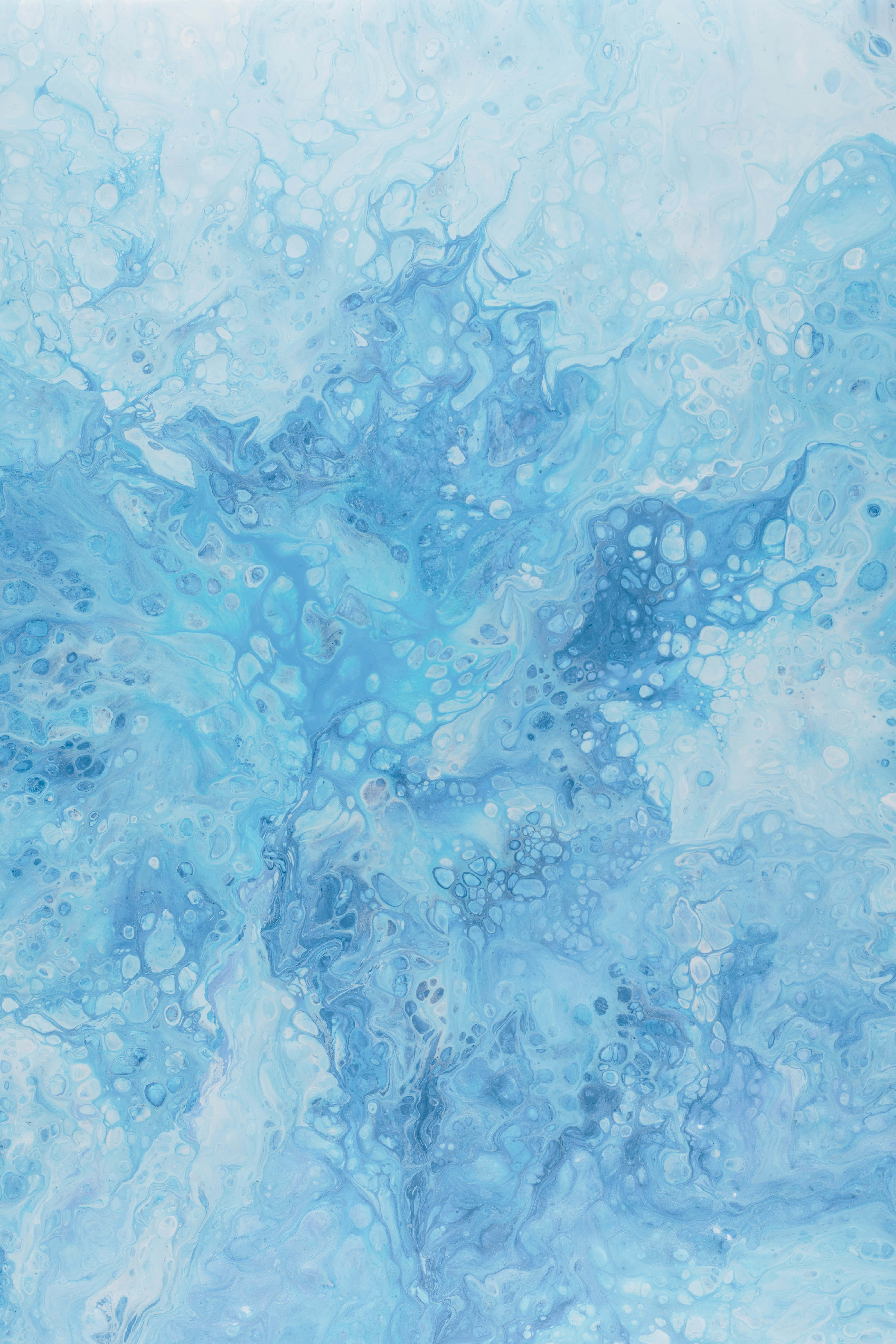 Cool Light Blue, bubbles, soft blues, 5K Phone Wallpaper