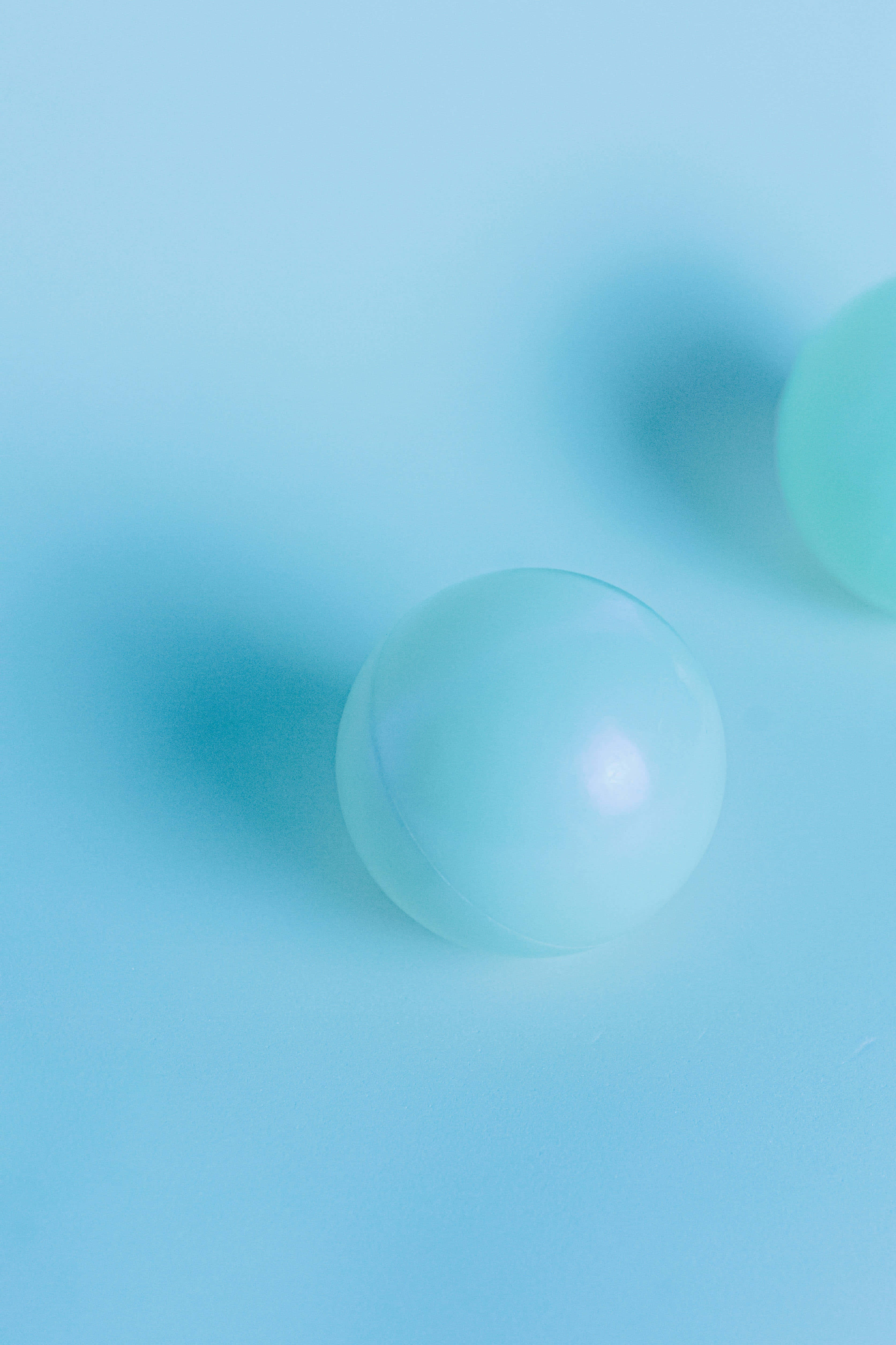 Cool Light Blue, translucent blue spheres, matching blue surface, 4K Phone Wallpaper