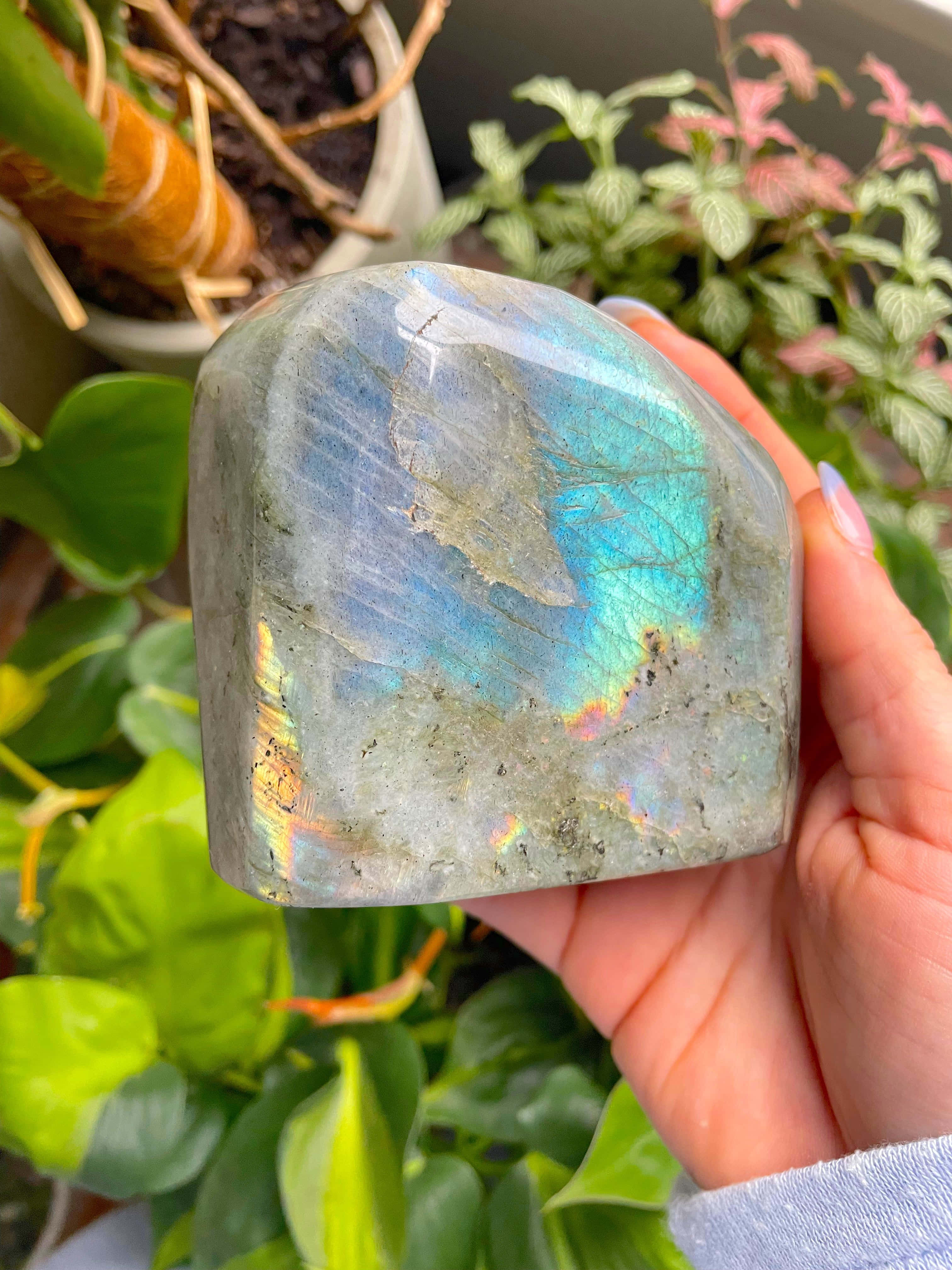 Azure Blue, labradorite crystal, vibrant blue, 4K Phone Wallpaper