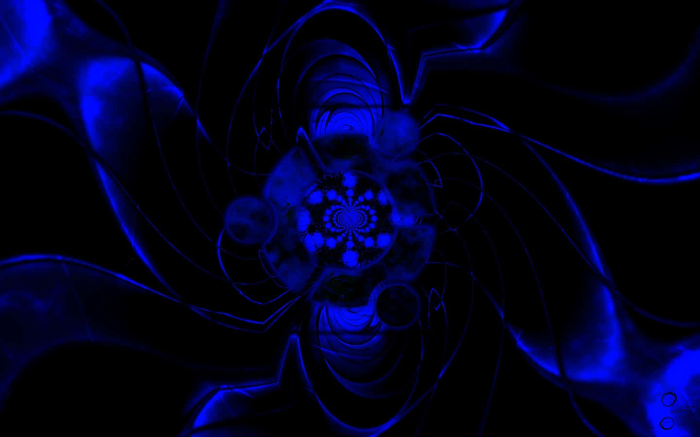 electric blue, fractal spiral, glowing tendrils, HD Desktop Wallpaper