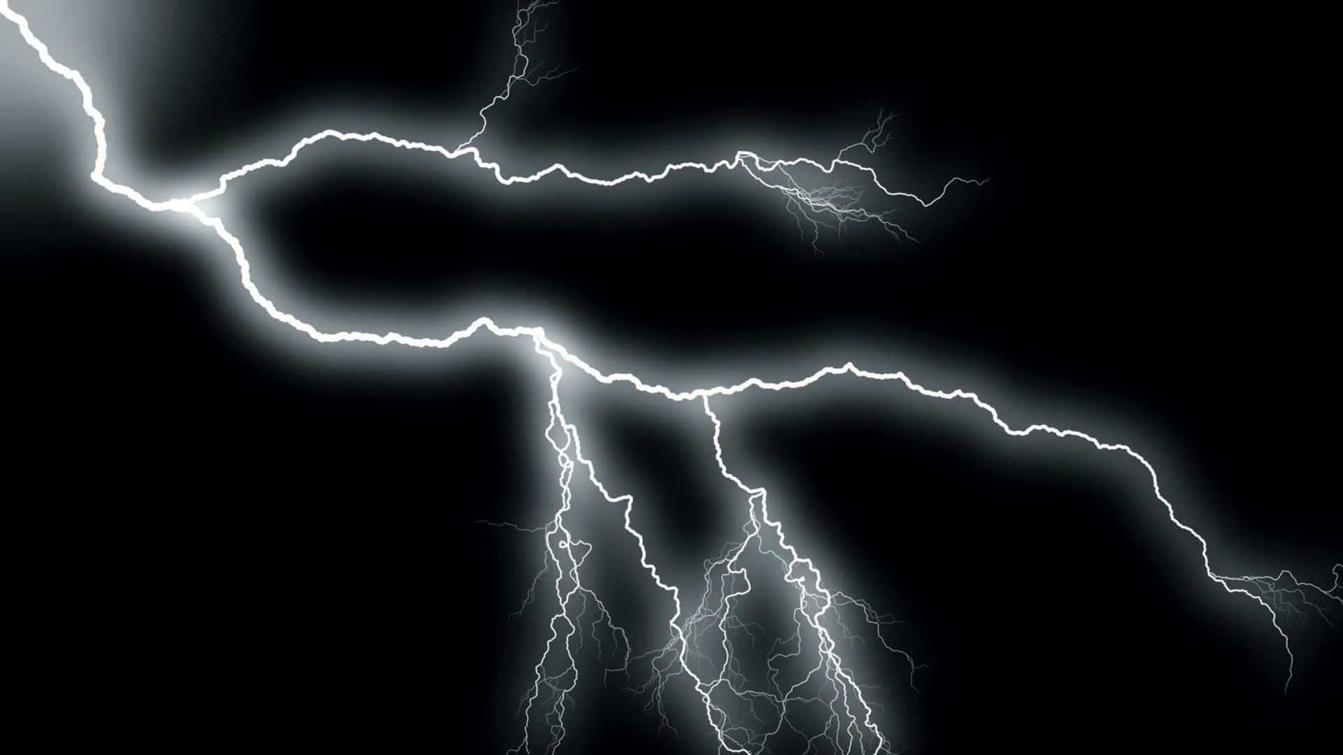 Cool Lightning, white lightning, pitch black sky, Full HD Desktop Wallpaper