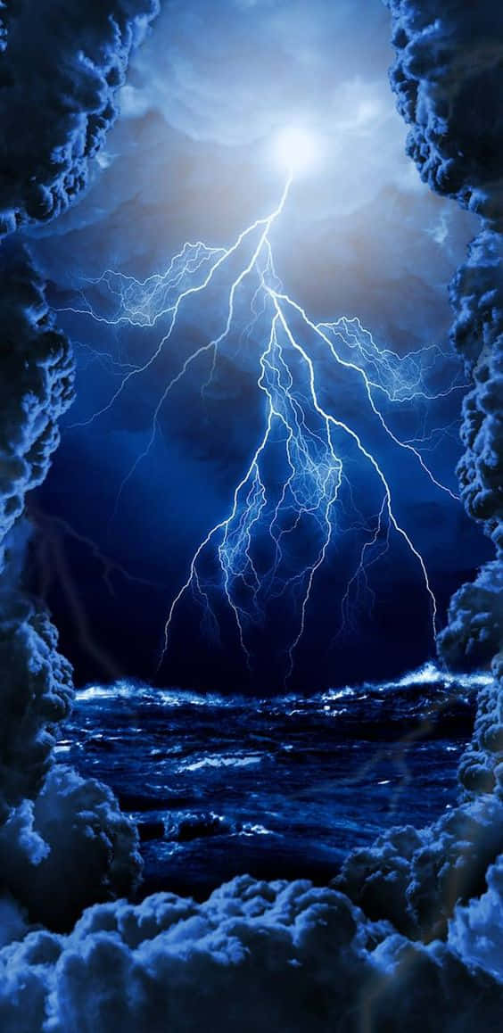 Cool Lightning, lightning bolt, storm clouds, SD Phone Wallpaper