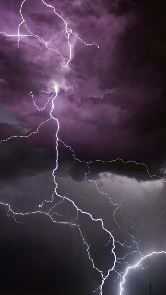 Cool Lightning, lightning bolts, purple storm sky, SD Phone Wallpaper