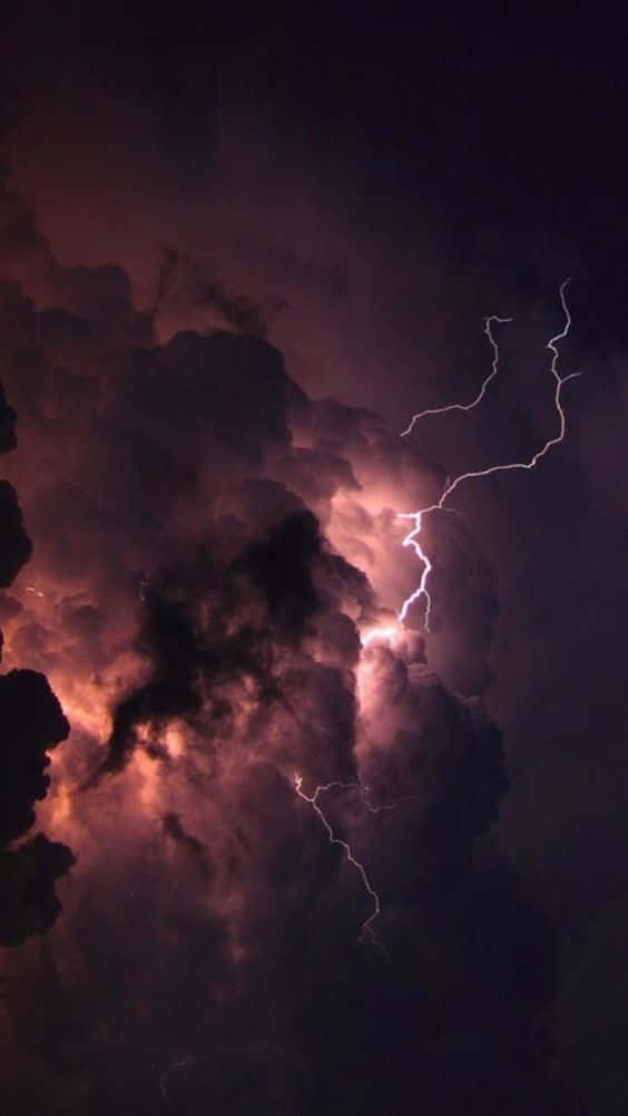 Cool Lightning, lightning bolt, night sky, SD Phone Wallpaper