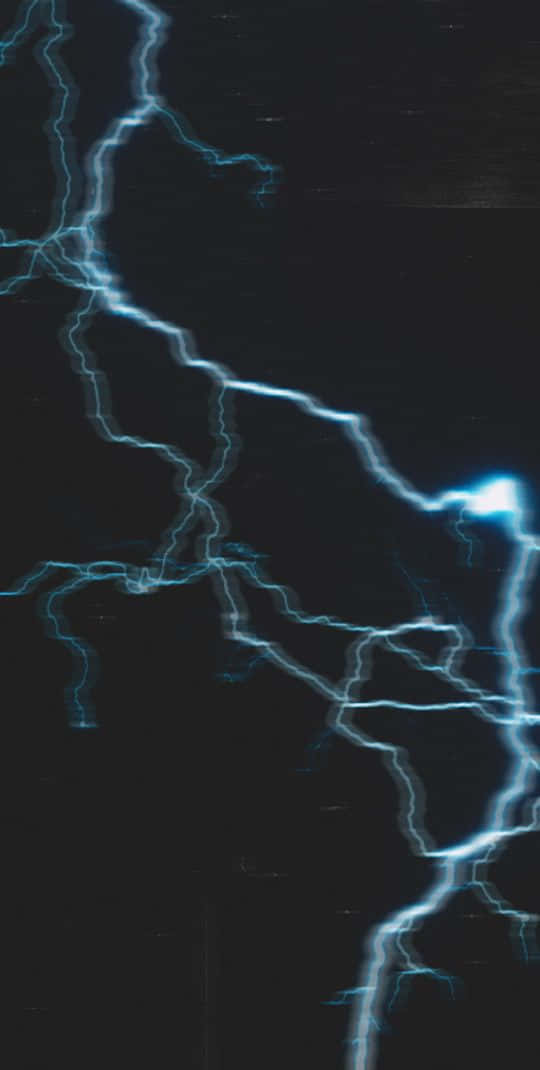 cool lightning, vivid blue lightning, deep black sky, SD Phone Wallpaper