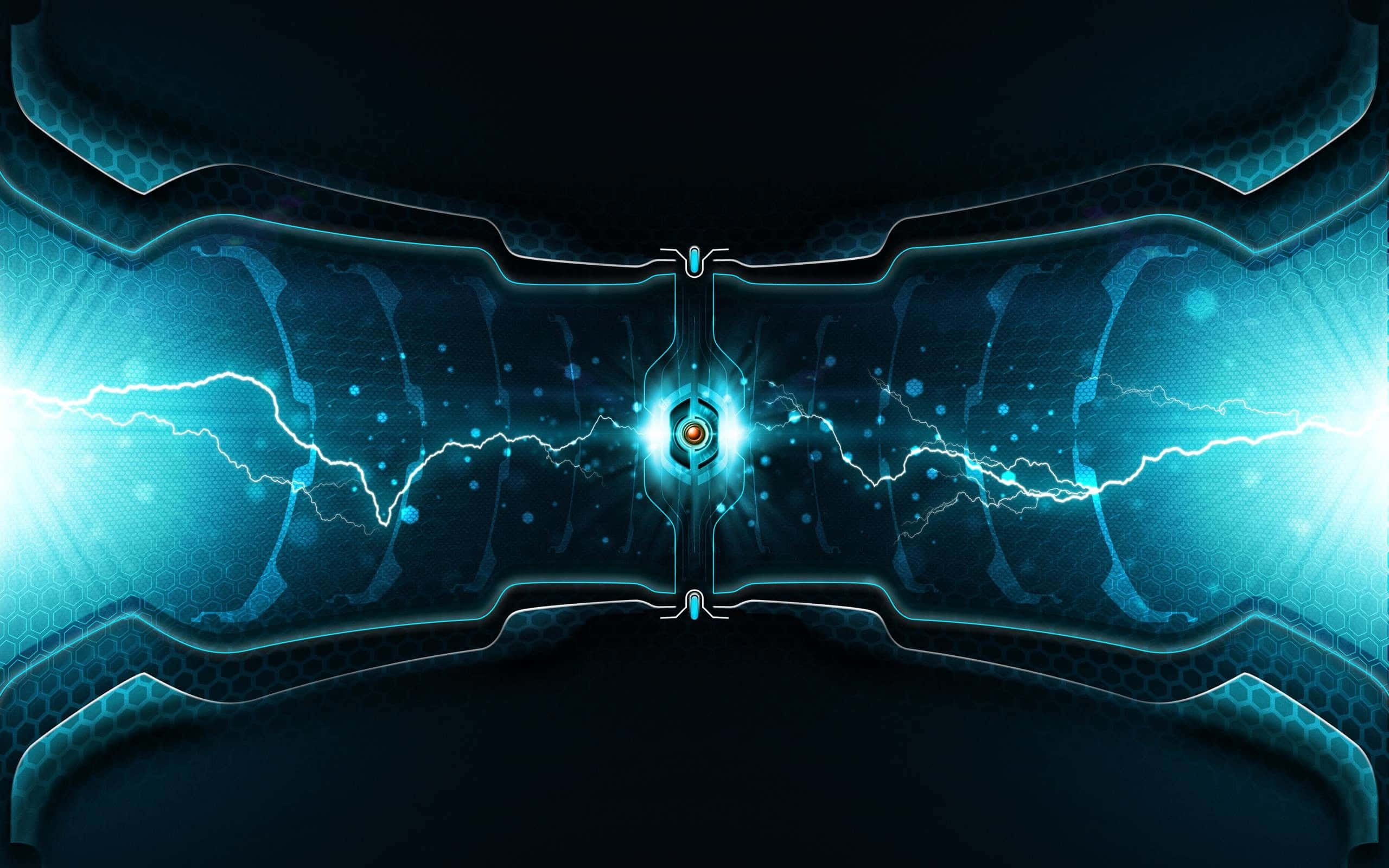 Cool Lightning, glowing blue lightning bolts, hexagonal patterns, 2K Desktop Wallpaper