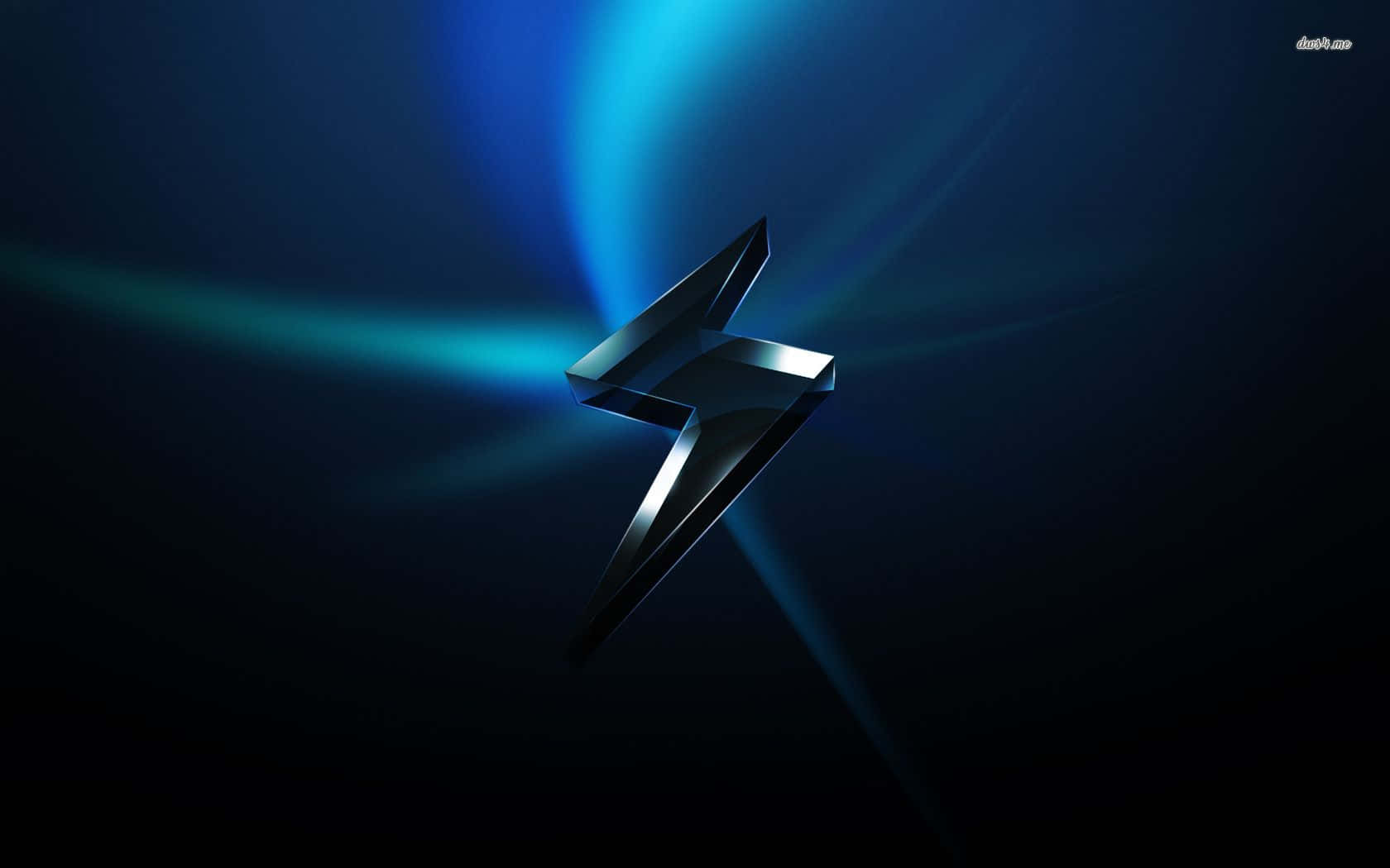 Cool Lightning, metallic lightning bolt, radiant blue light, HD Desktop Wallpaper