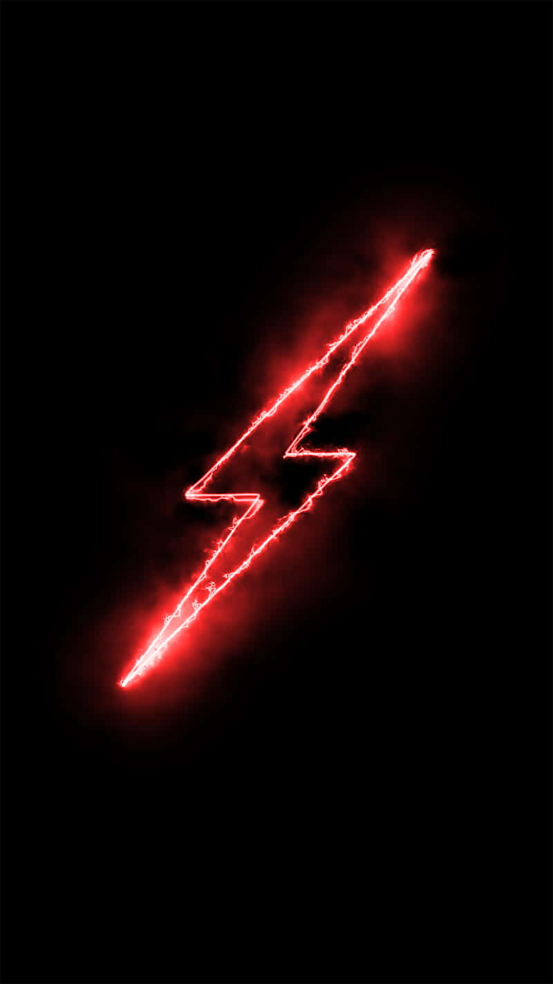 red lightning, pitch black background, glowing edges, HD Phone Wallpaper