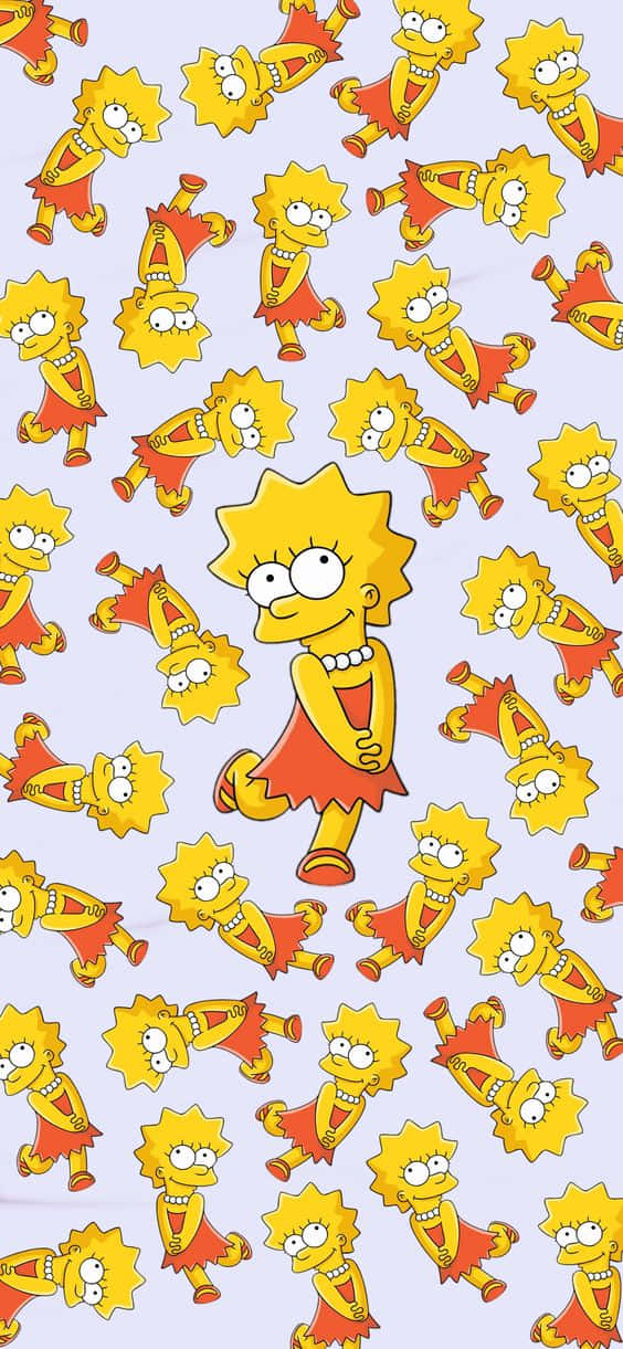 Lisa Simpson, red dress, pearl necklace, SD Phone Wallpaper