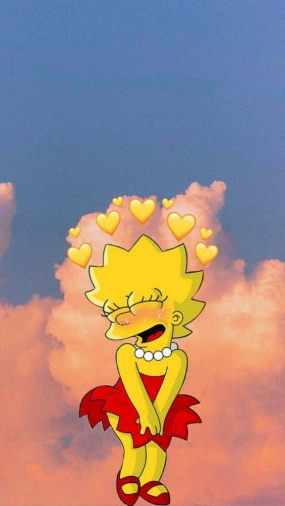 Lisa Simpson, red dress, pearl necklace, SD Phone Wallpaper