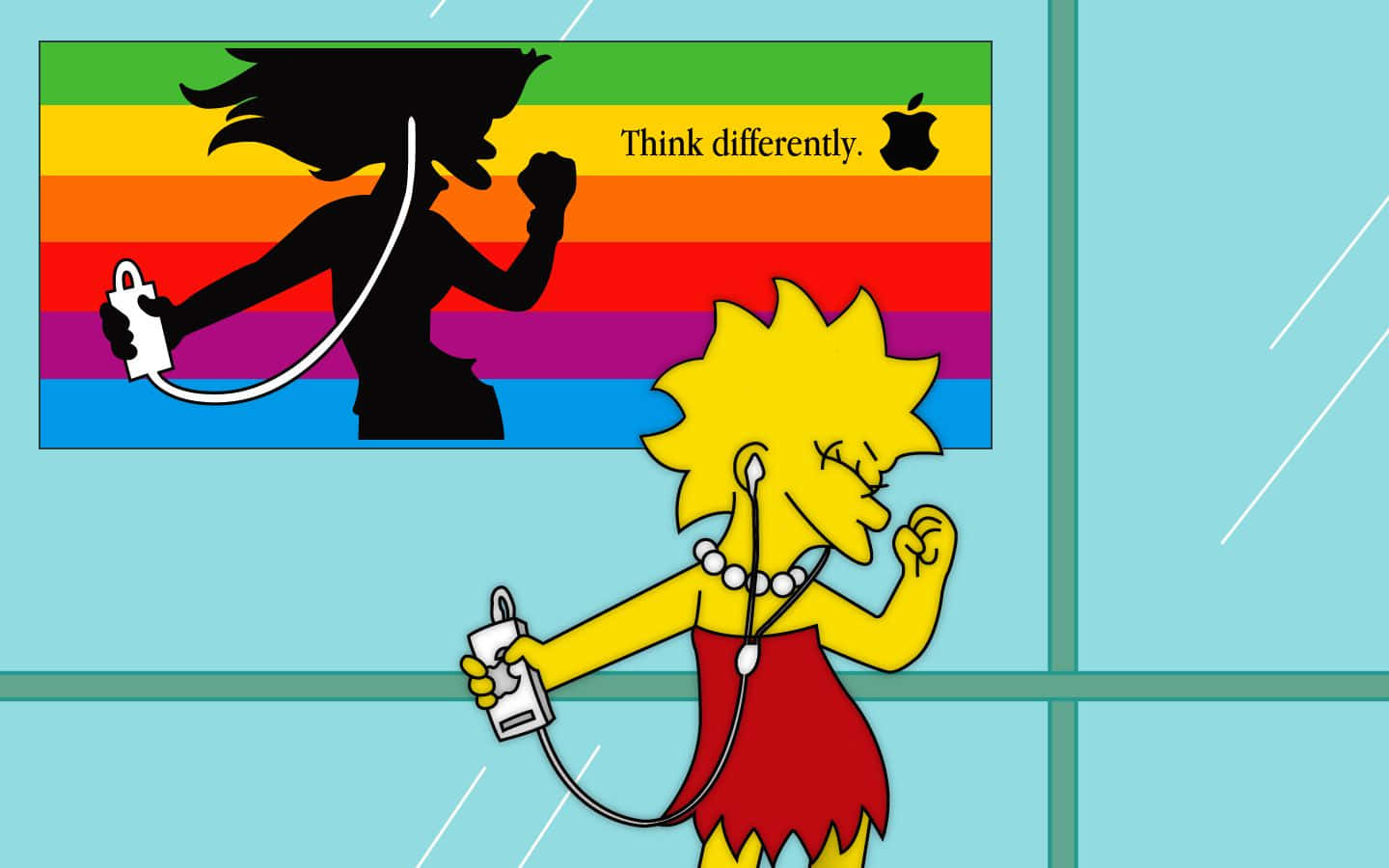 Lisa Simpson, yellow dress, white iPod, HD Desktop Wallpaper