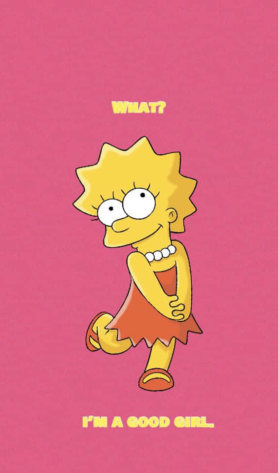 Lisa Simpson, red dress, pearl necklace, SD Phone Wallpaper