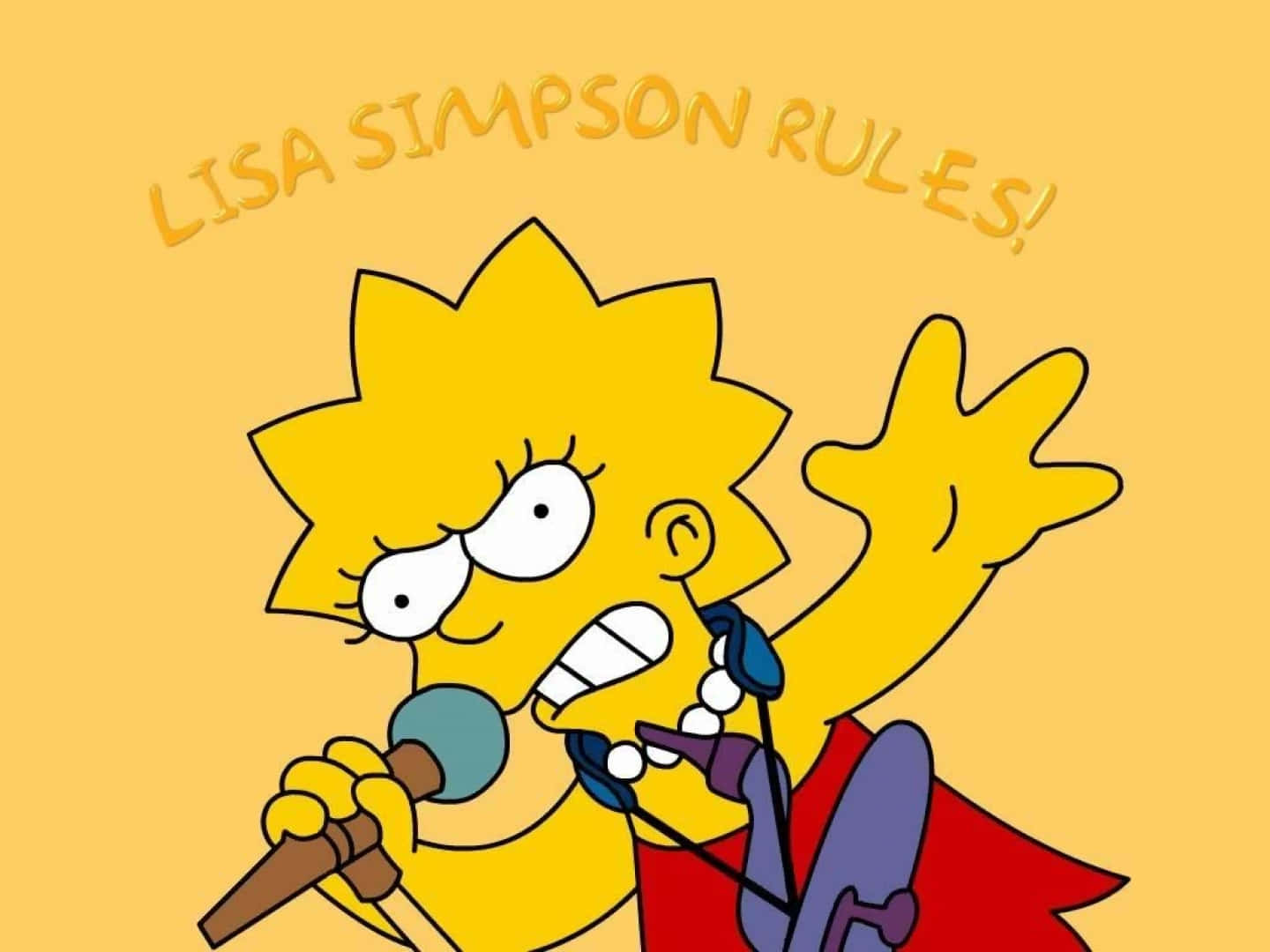 Lisa Simpson, rockstar, microphone, HD Desktop Wallpaper