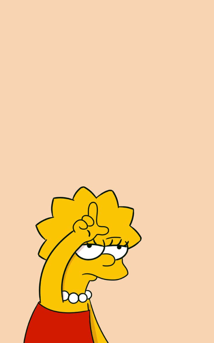 Lisa Simpson, facepalm, peach background, SD Phone Wallpaper
