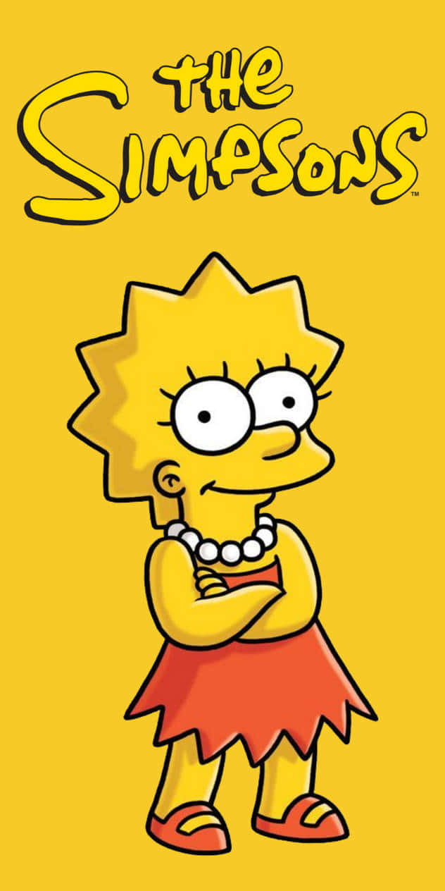 Lisa Simpson, red dress, pearl necklace, SD Phone Wallpaper