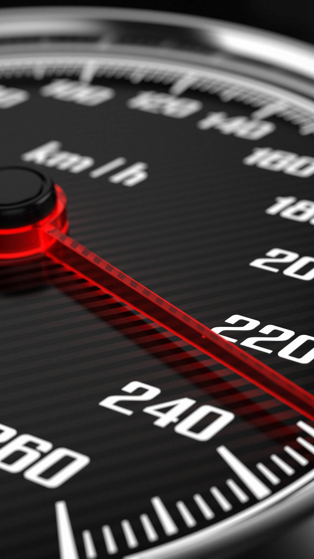 speedometer, sleek black, glowing red needle, Full HD Phone Wallpaper