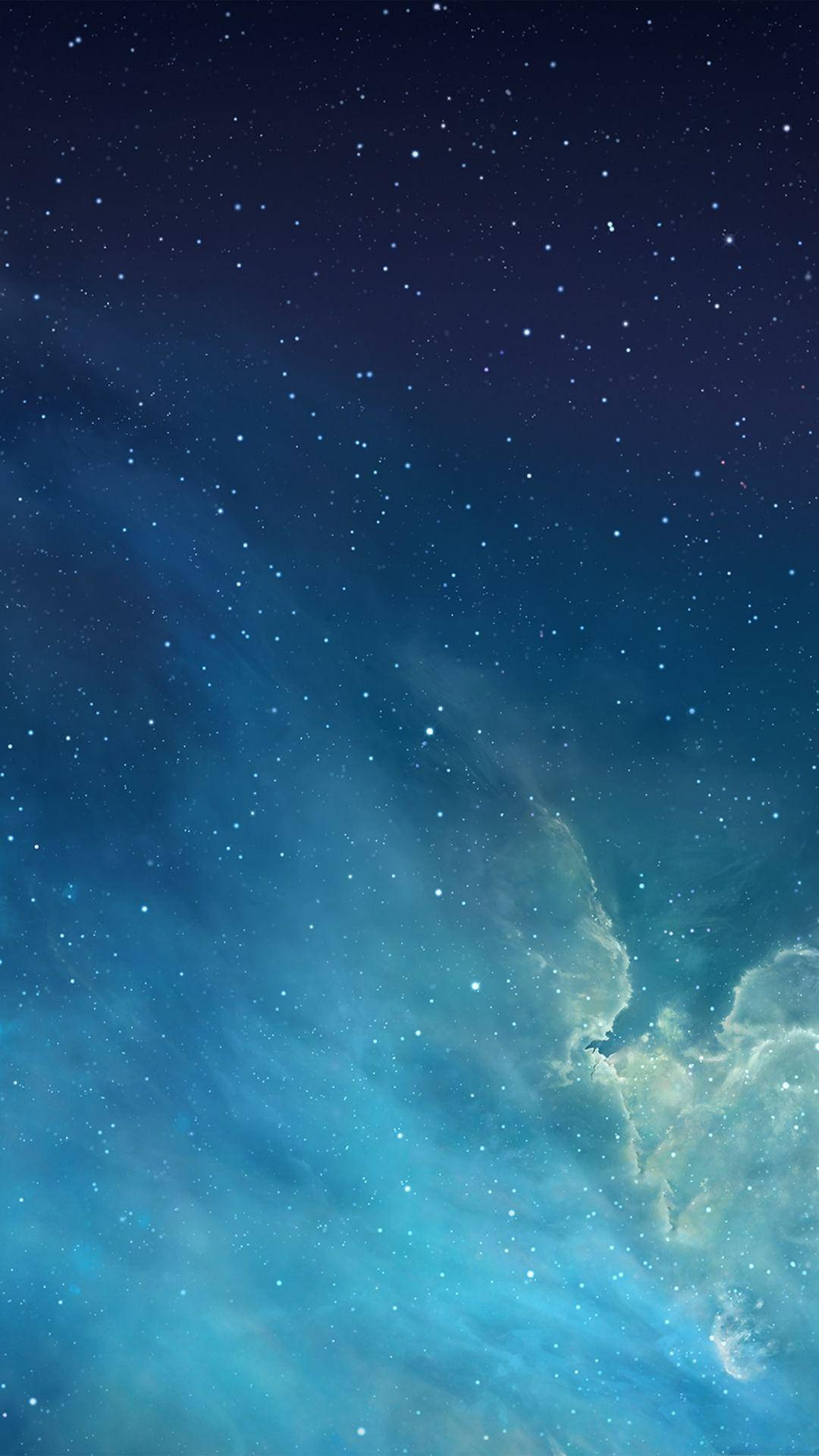 starry night sky, swirling blue and teal nebulae, deep cosmic darkness, Full HD Phone Wallpaper