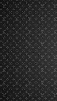 Louis Vuitton, black background, silver monogram pattern, SD Phone Wallpaper