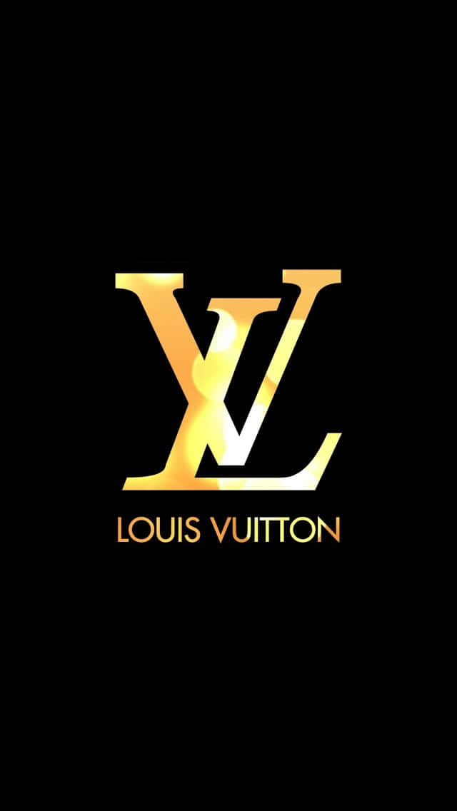 Louis Vuitton, glowing gold, pure black background, SD Phone Wallpaper