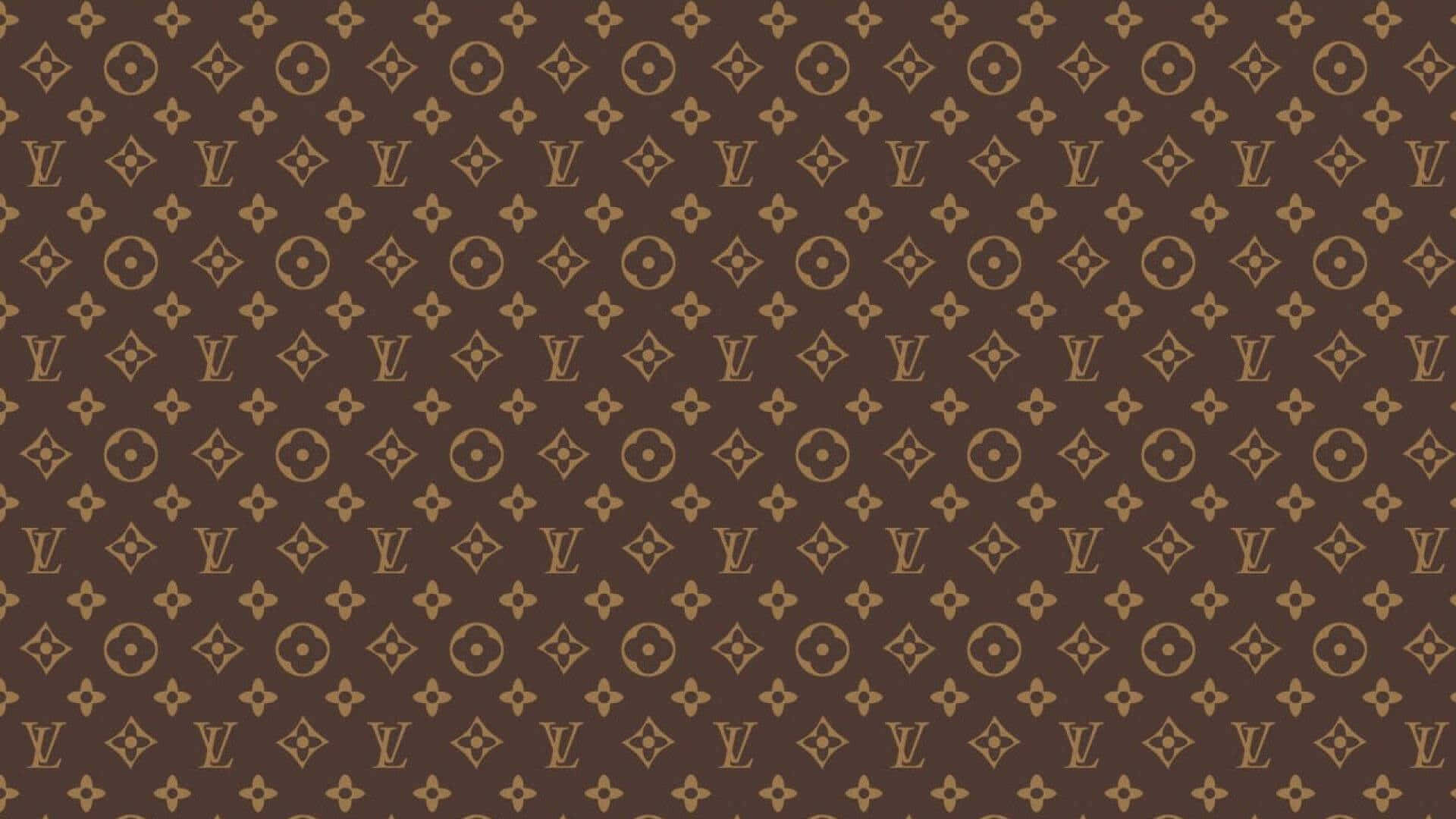 Louis Vuitton, brown and gold, monogram pattern, Full HD Desktop Wallpaper