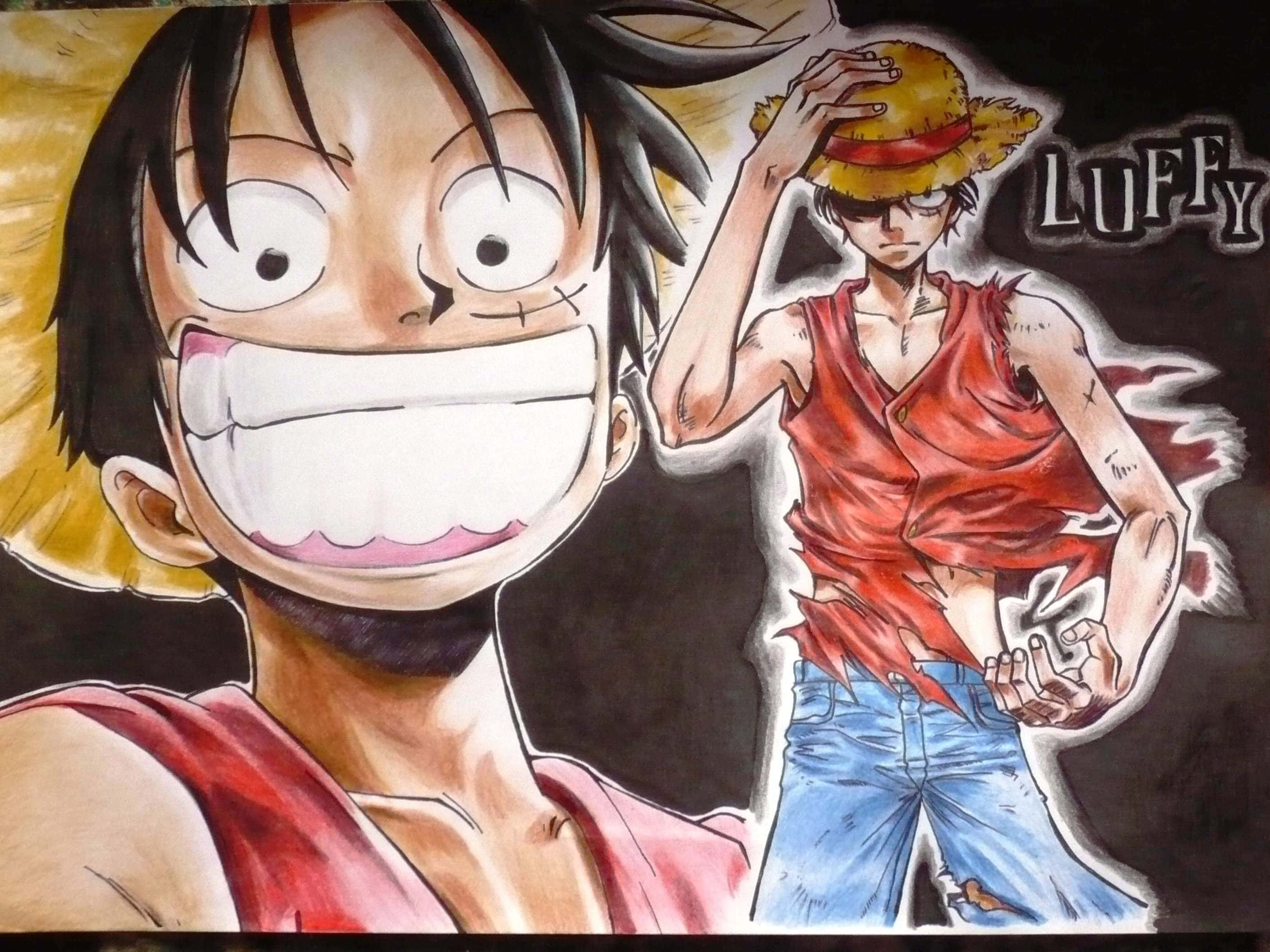 Luffy, straw hat, red vest, 2K Desktop Wallpaper