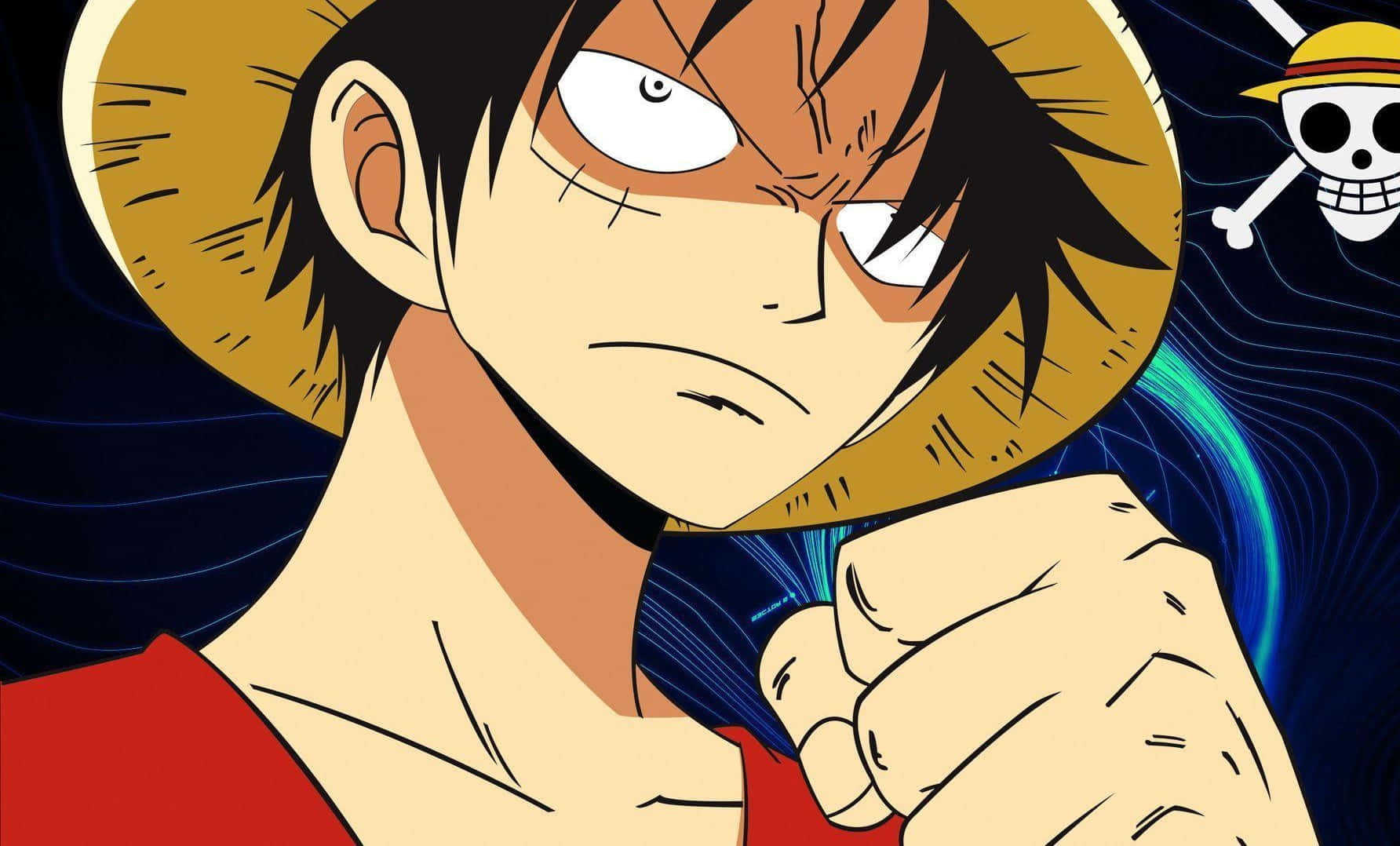 Luffy, straw hat, skull flag, HD Desktop Wallpaper