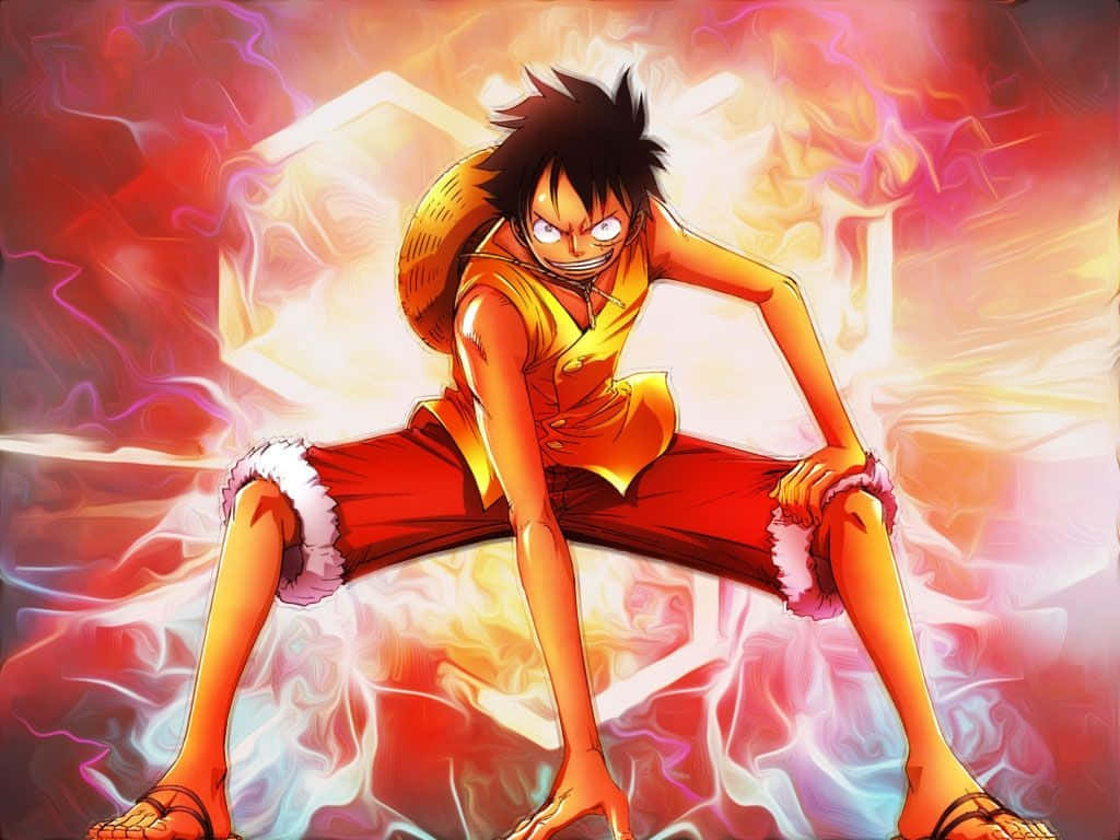 Cool Luffy, spiky black hair, intense eyes, SD Desktop Wallpaper