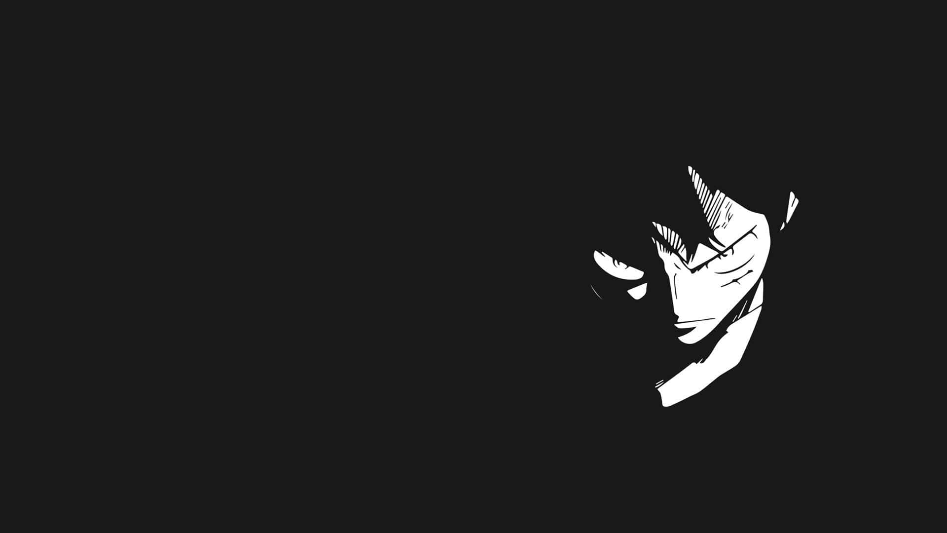 Cool Luffy, anime-style, stark white, Full HD Desktop Wallpaper