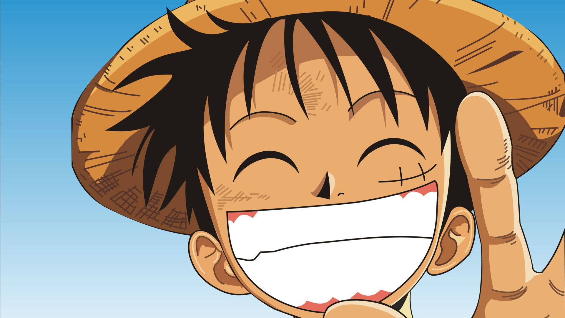 Luffy, straw hat, clear blue sky, Full HD Desktop Wallpaper