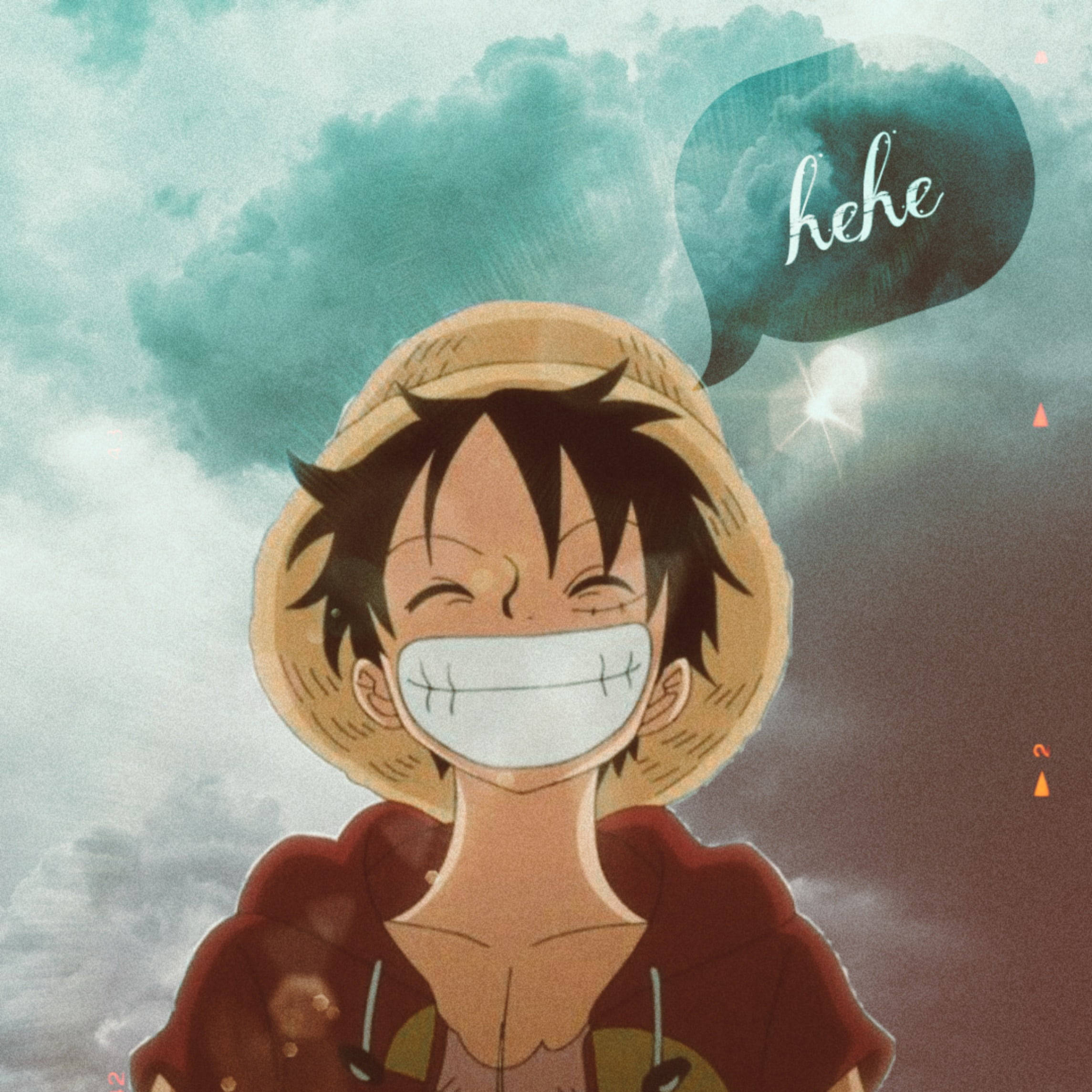 Cute Luffy Smile, straw hat, stitched mouth, Full HD Desktop Wallpaper
