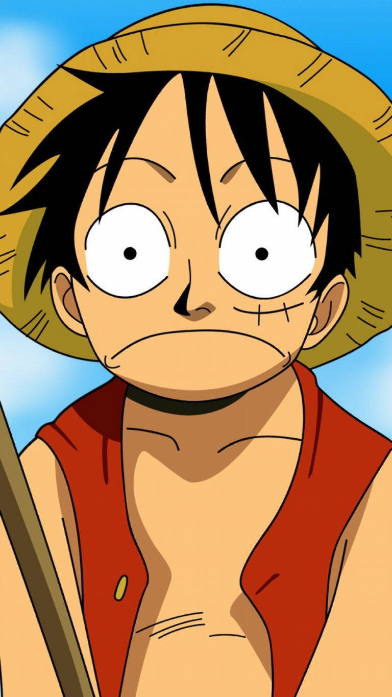 Luffy, straw hat, black hair, HD Phone Wallpaper