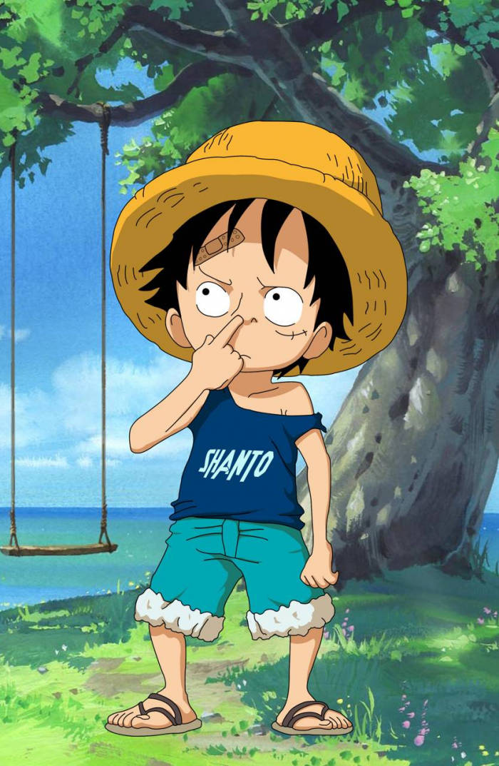 Luffy, straw hat, beach, SD Phone Wallpaper