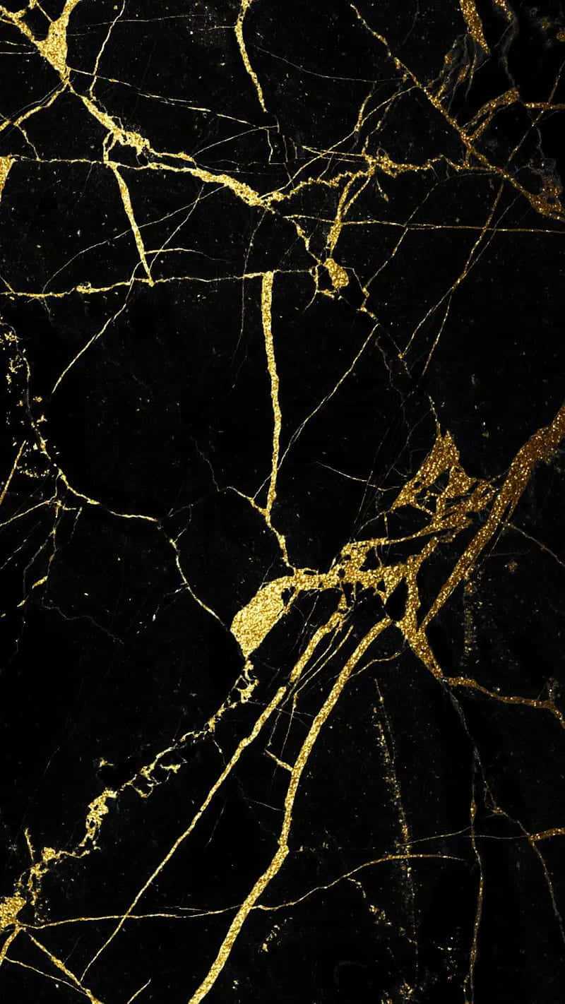 Cool Marble, black marble, golden veins, HD Phone Wallpaper