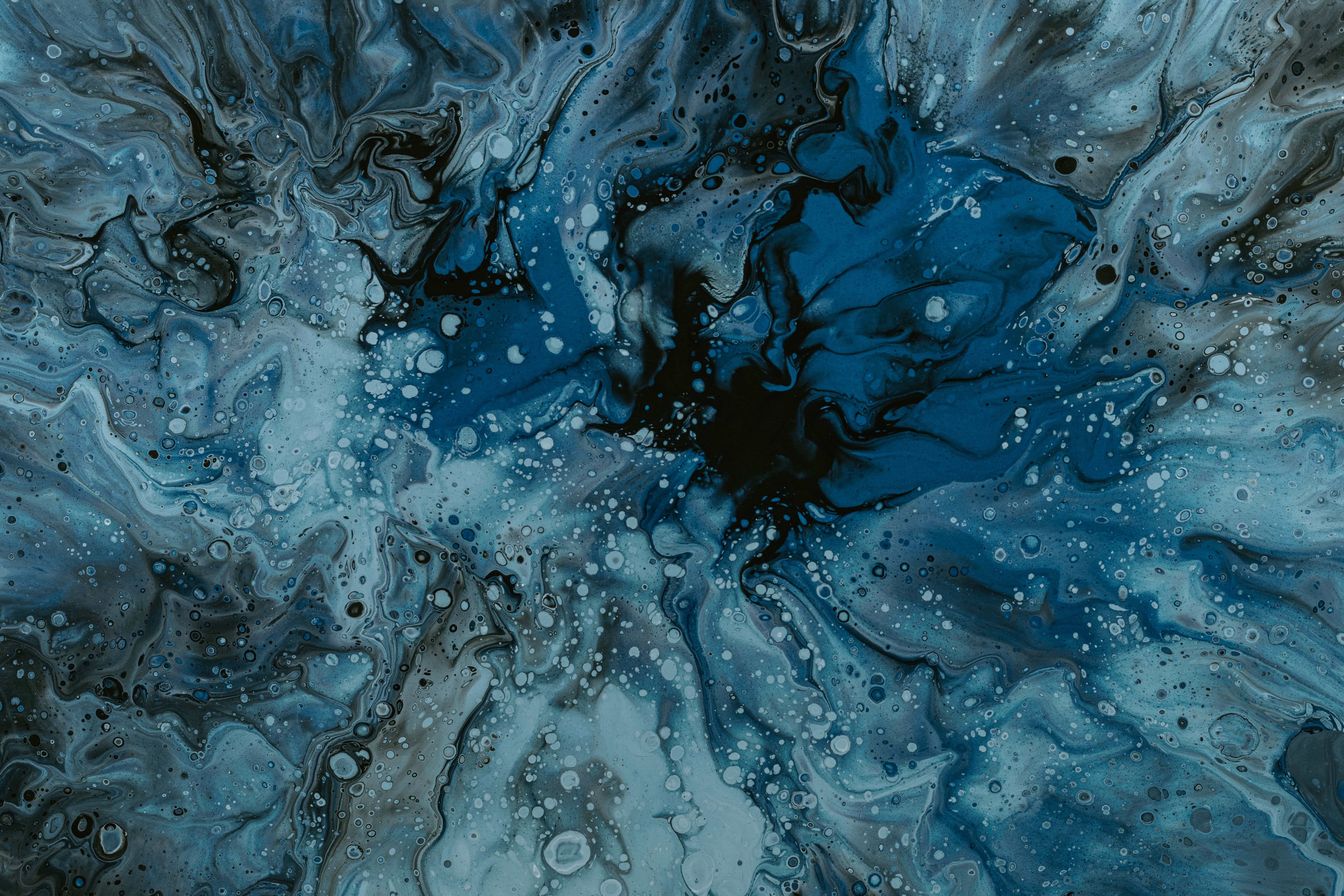 Cool Marble, deep blues, blacks, 5K Desktop Wallpaper