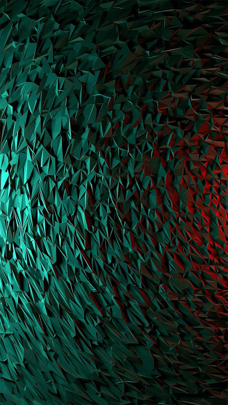 teal, crimson, geometric facets, HD Phone Wallpaper