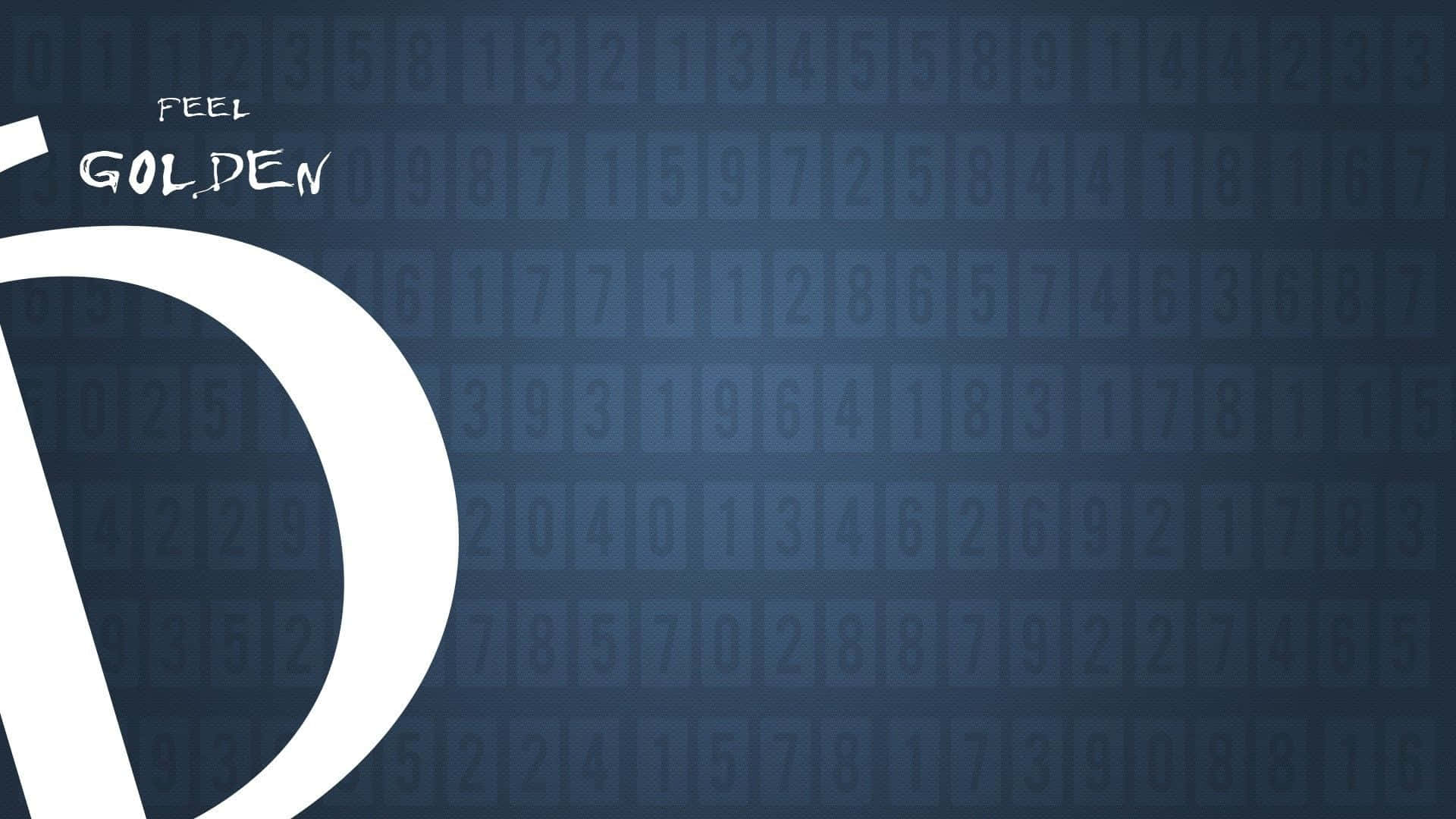 golden, blue background, white stylized letter D, Full HD Desktop Wallpaper