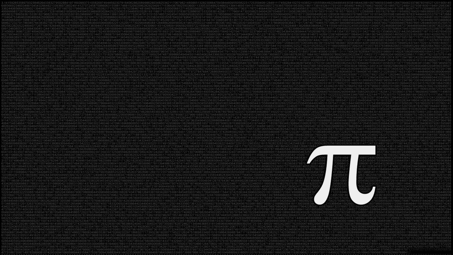 pi symbol, black background, faint repeating mathematical equations, Full HD Desktop Wallpaper